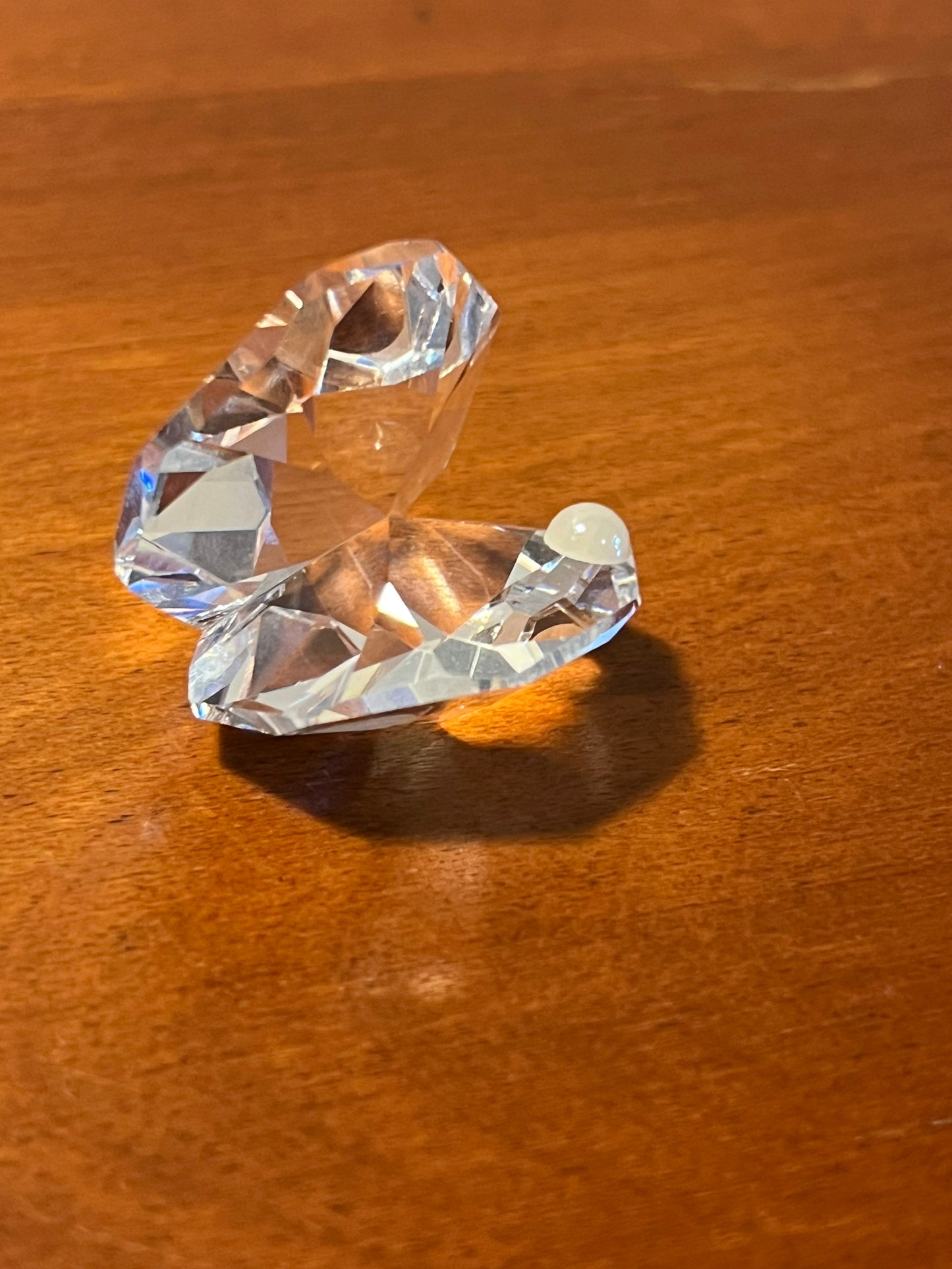 Vintage Swarovski Crystal Clam Shell with Pearl Figurine