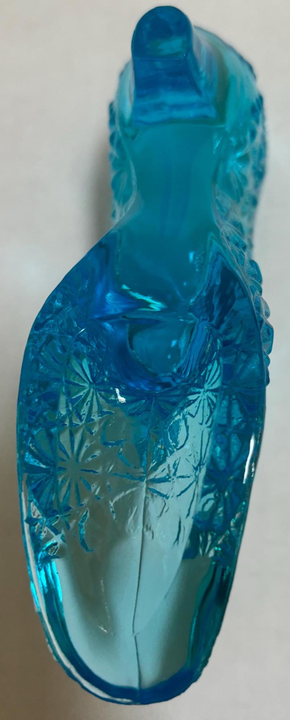 Vintage Fenton Blue Cat Shoe Daisy & Button Turquoise Glass Sipper Lover Antiques and Vintage