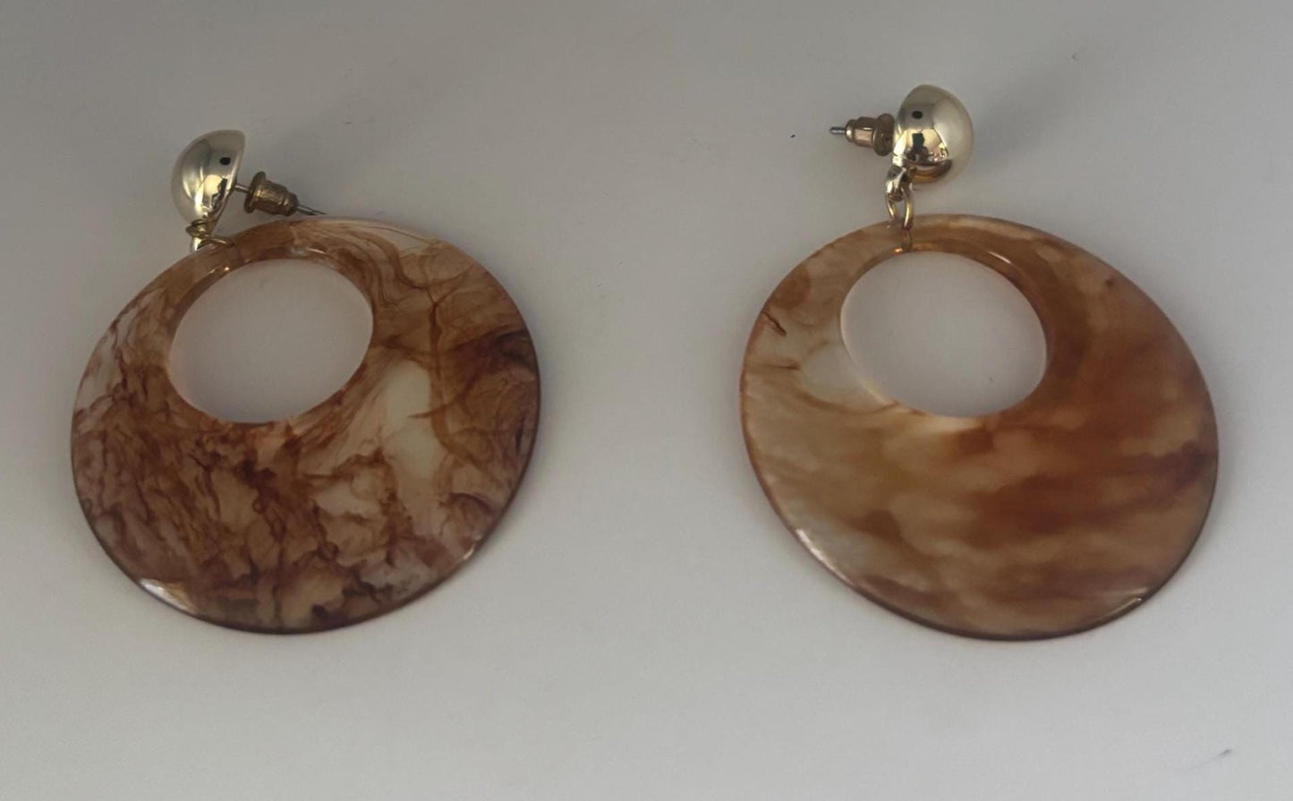 Brown Swirl Lucite Drop Earrings, Tortoiseshell Jewelry Gift, Lover Antiques and Vintage
