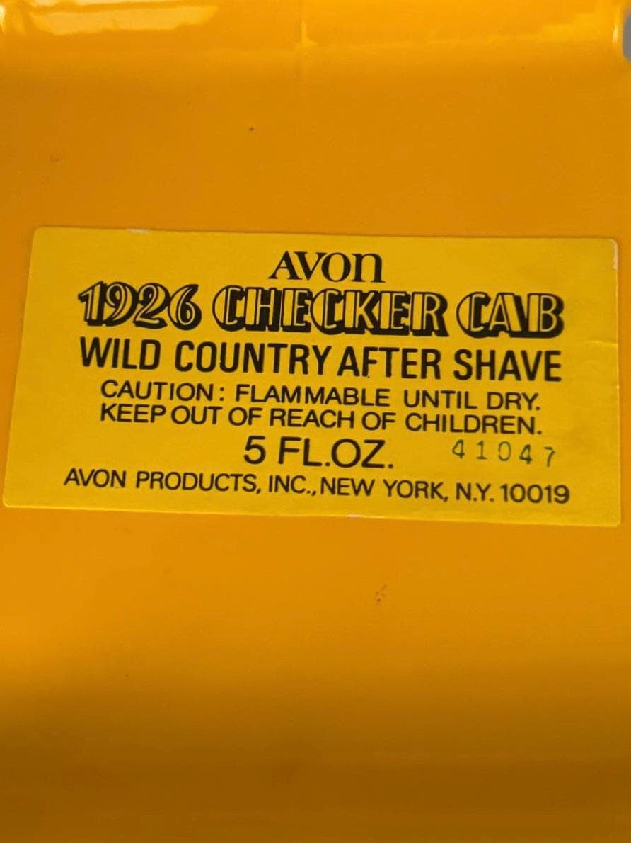 Vintage Avon 1926 Checker Cab Wild Country After Shave 5 ounces Full Bottle Lover Antiques and Vintage