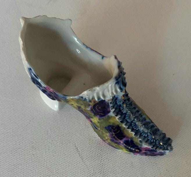 Vintage Galluba & Hoffman Porcelain Shoe Lace Up Women’s Porcelain Shoe Number 14 Lover Antiques and Vintage