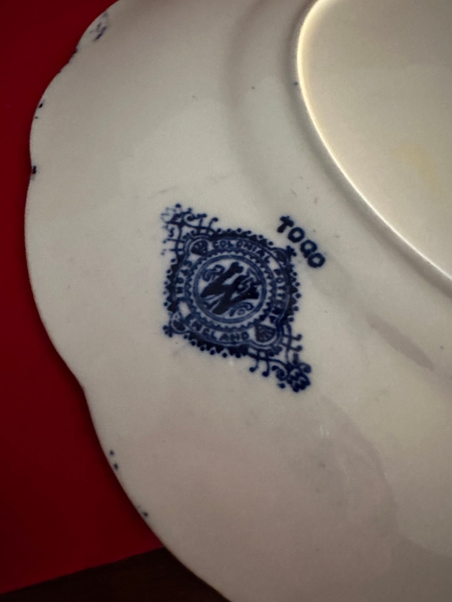 Antique Cobalt Blue Flow Plate: 10" Decorative Wall Hanging