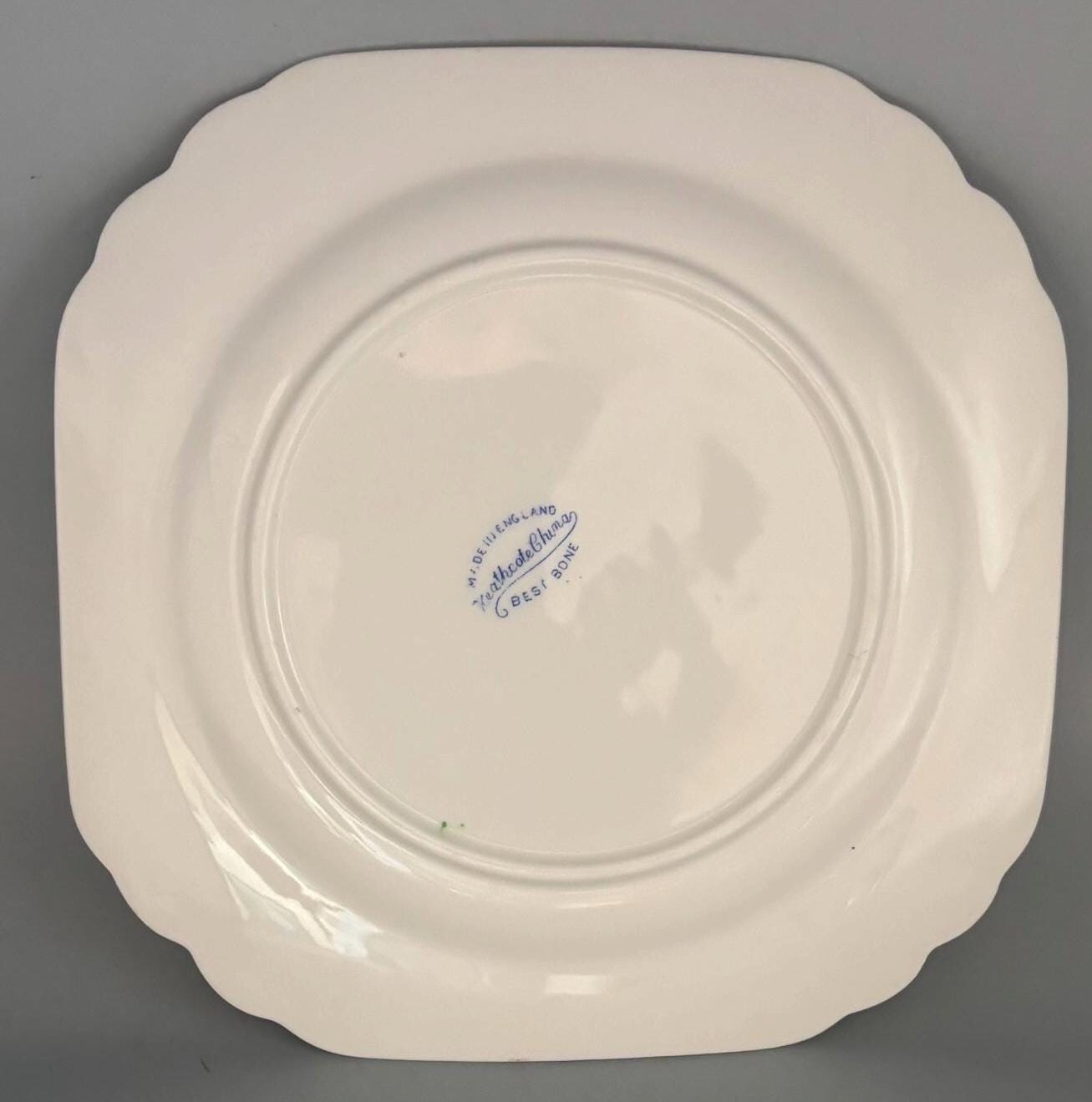 Vintage Heathcote China Square Plate Made in England Lover Antiques and Vintage