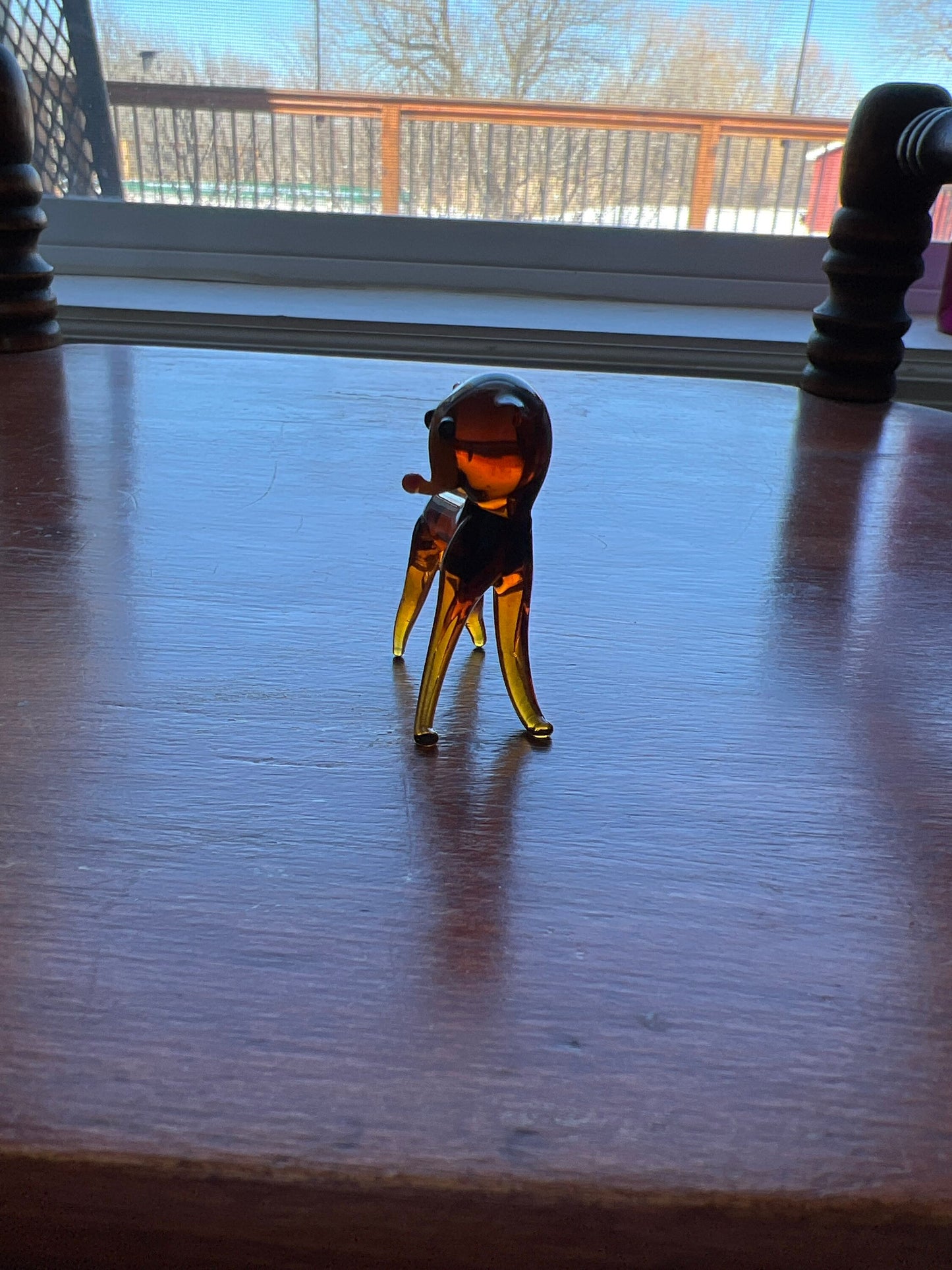 Vintage Amber Hand Blown Glass Monkey Art Glass Amber Glass Animals Lover Antiques and Vintage