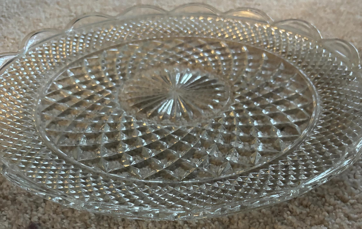 Vintage Large Crystal Serving Platter Glass Serving Trays Wexford Design Lover Antiques and Vintage