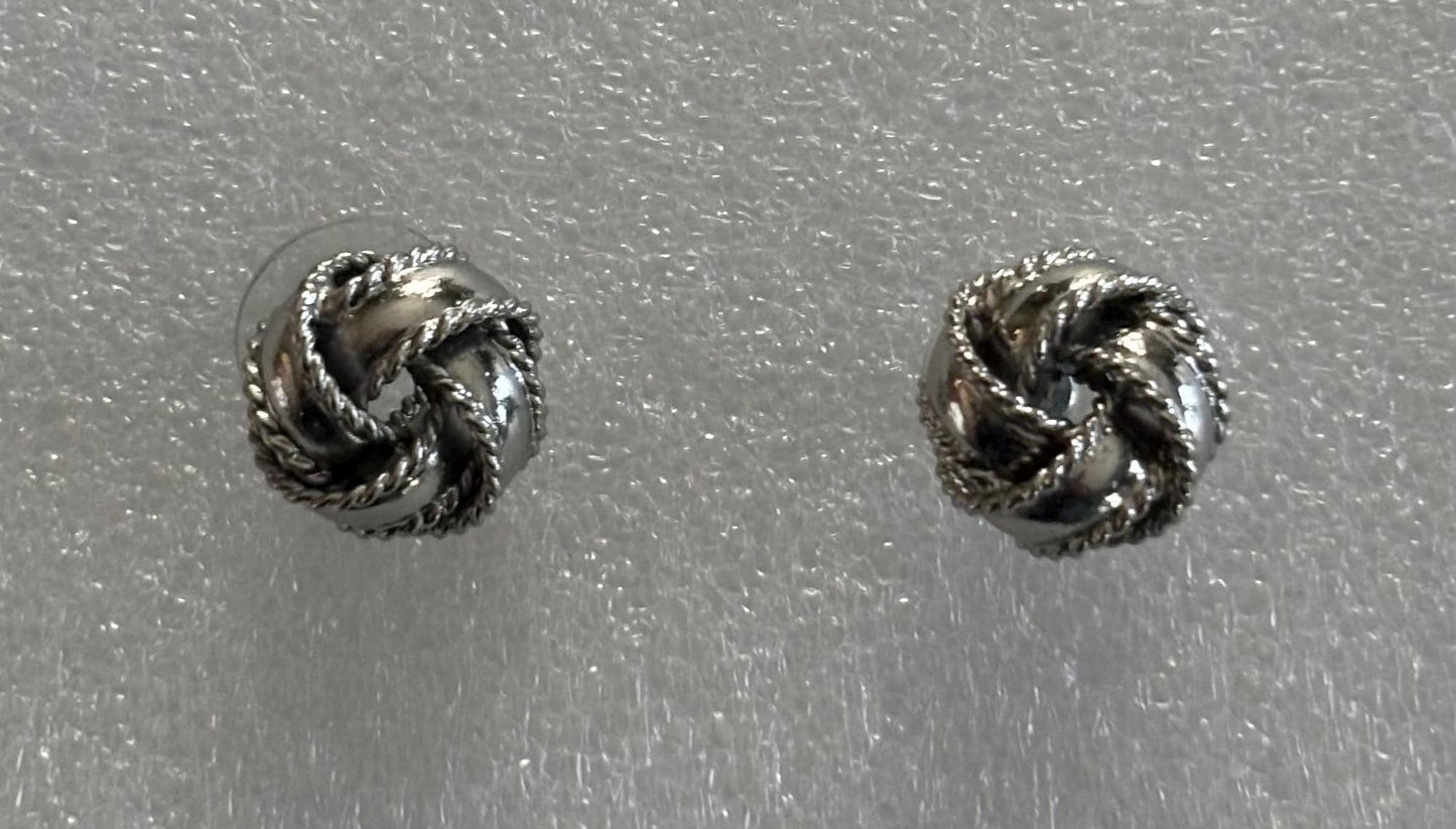 Vintage Sterling Silver Love Knot Earrings Pierced Jewelry Lover Antiques Vintage