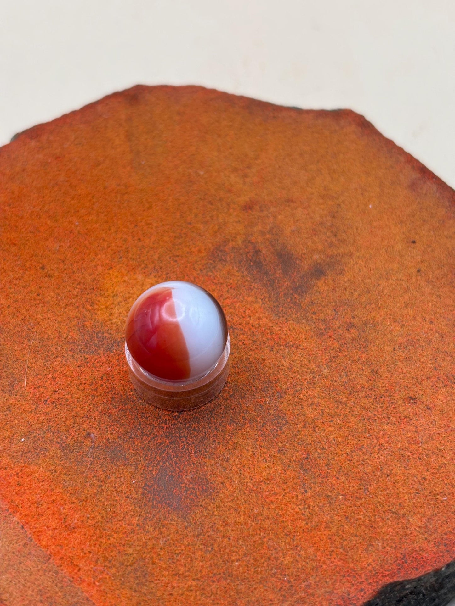 Vintage All Red Glass Marble Orange Brown White Glass Marble Lover Antiques and Vintage