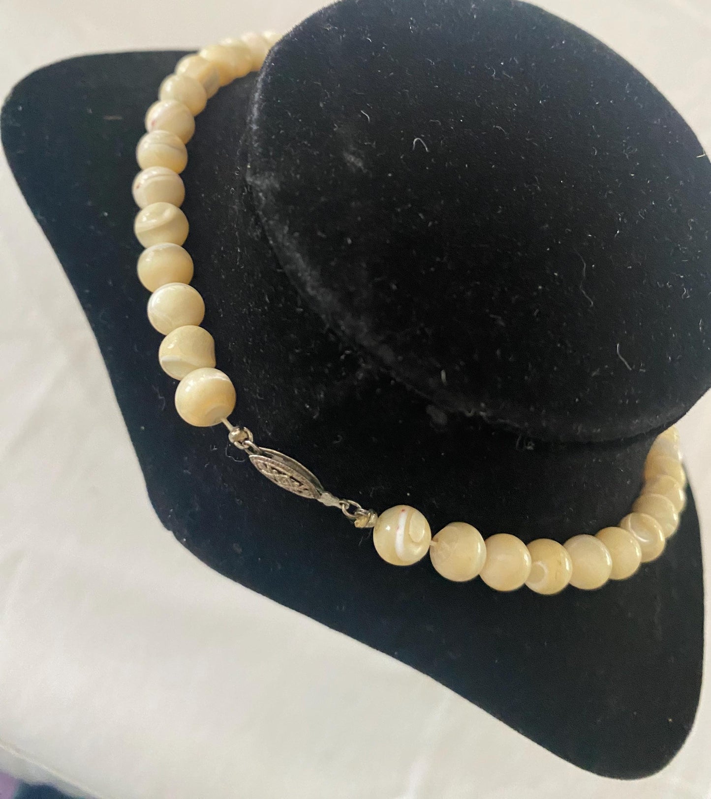 Vintage Mother of Pearl Beaded Necklace MOP Jewelry Unique Gifts Galore at Lover Antiques and Vintage