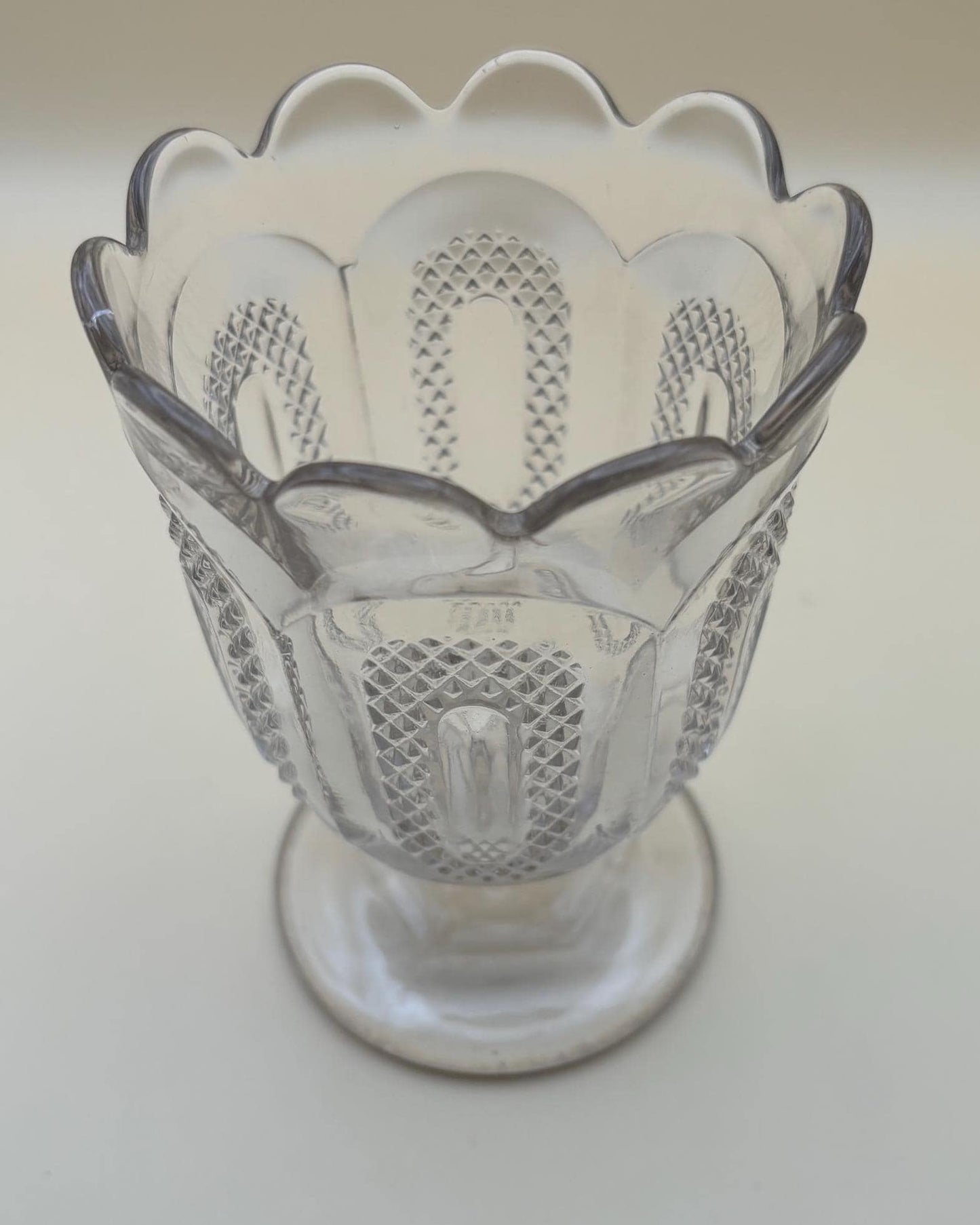 Antique Glass Footed Compote Glass Bowl EAPG Glass Footed Bowl Buckle Pattern Design Lover Antiques and Vintage