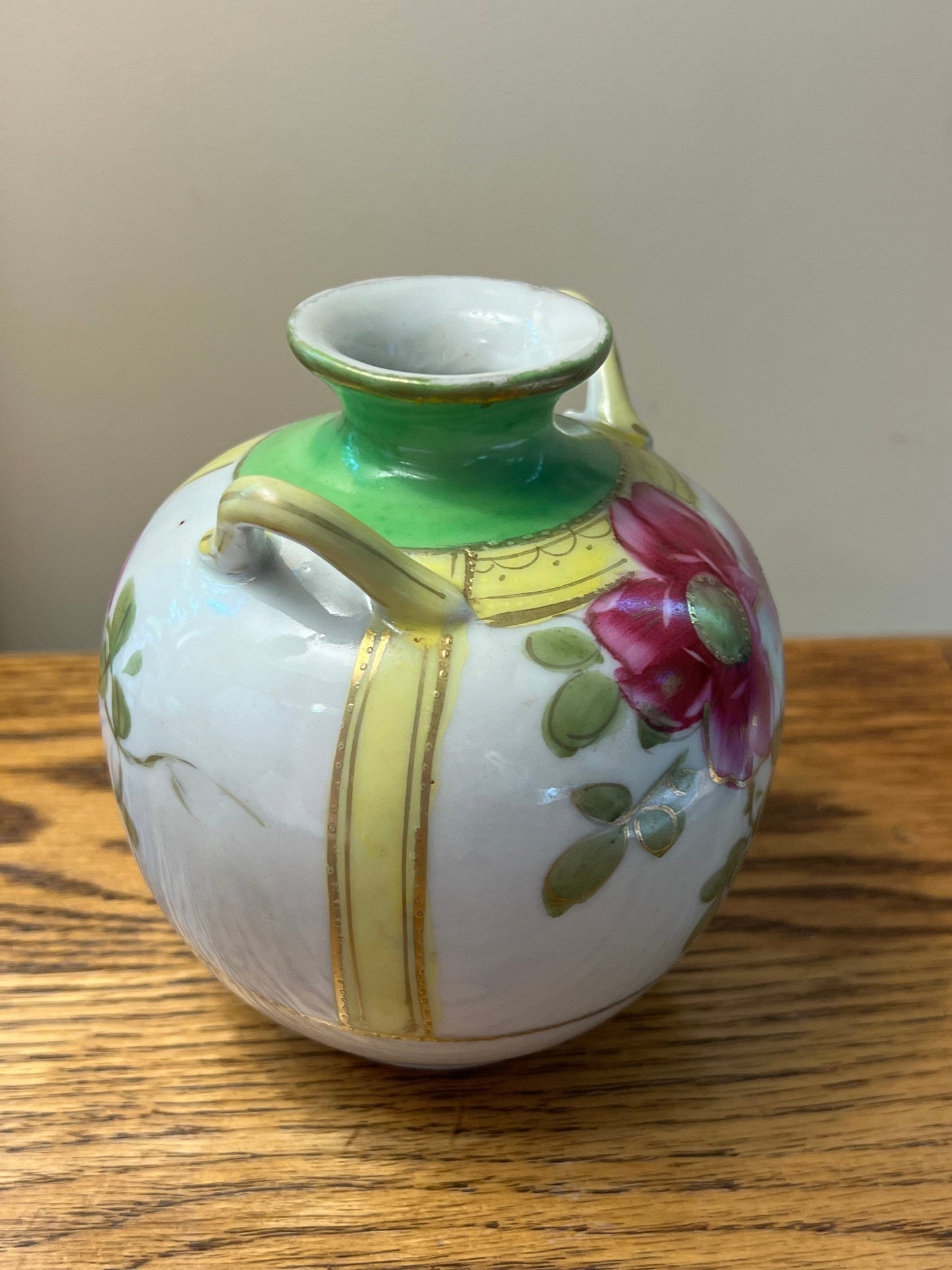 Vintage Nippon Hand Painted Japanese Porcelain Vase Lover Antiques and Vintage