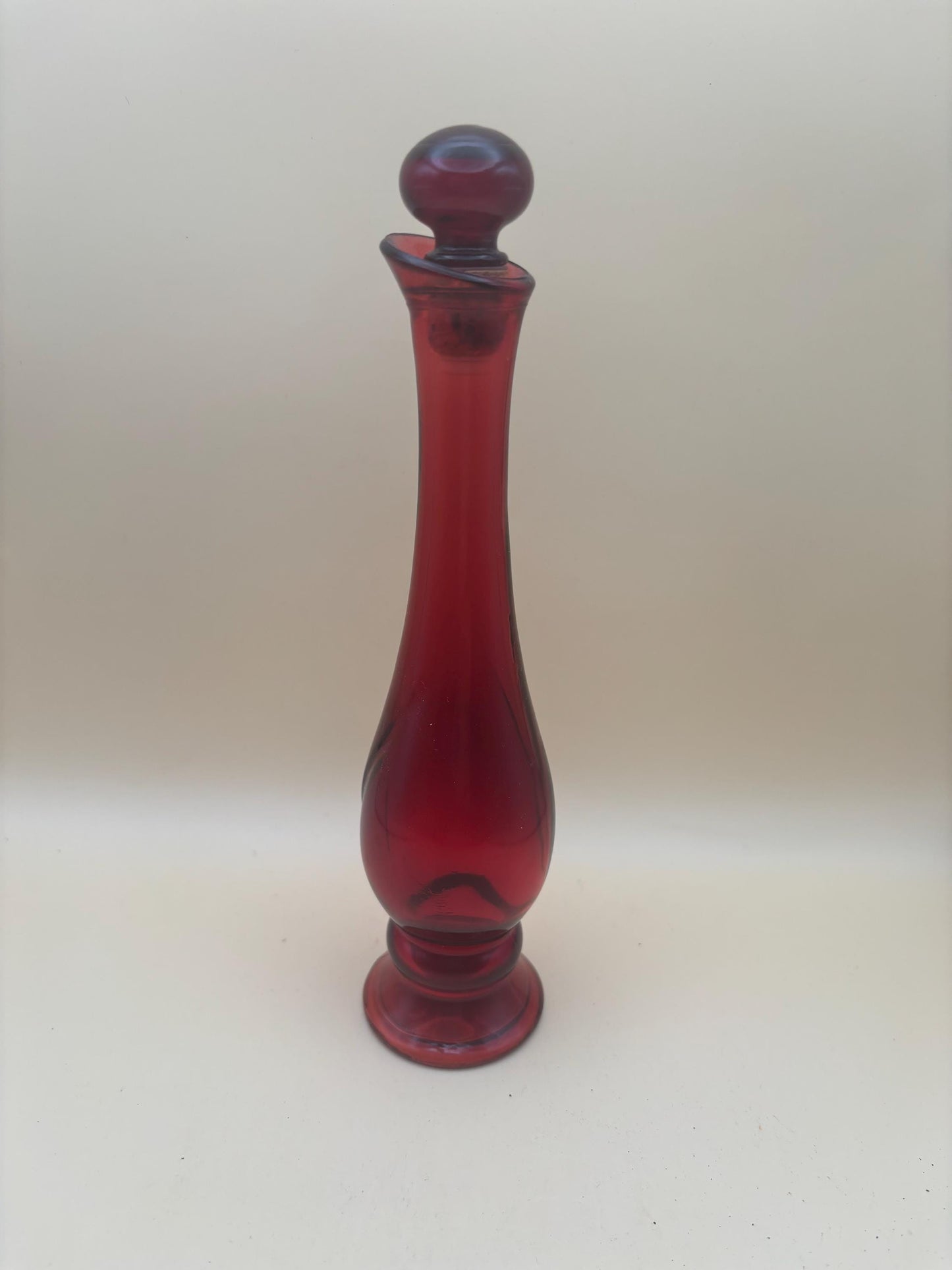 Vintage Avon Cologne Bottle Decanter with Stopper Ruby Red Vase Lover Antiques and Vintage