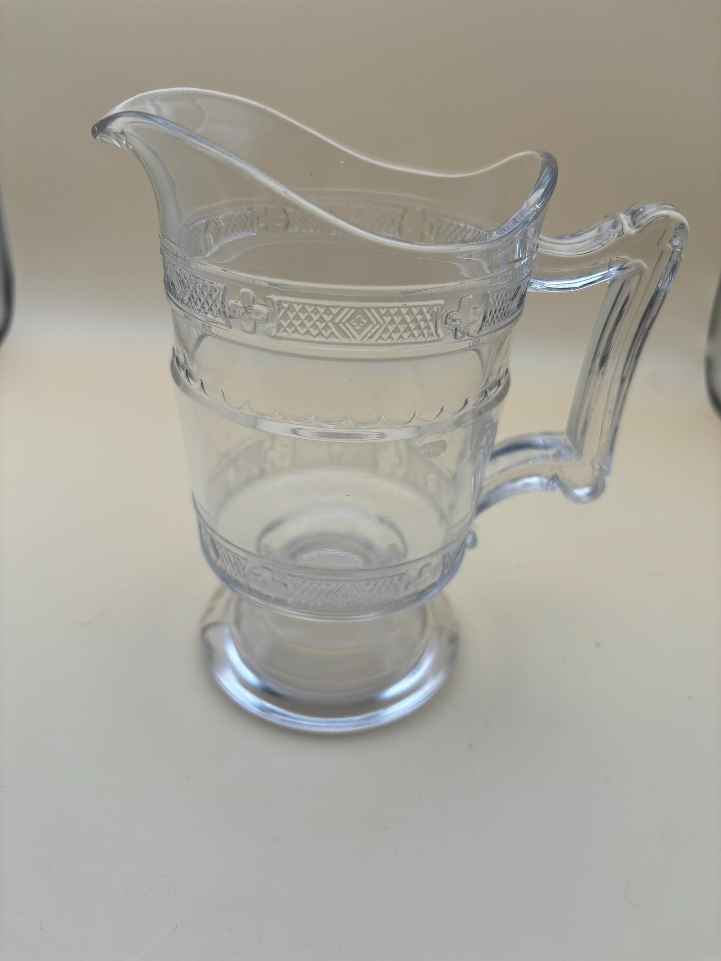 Antique Heisey Glass Creamer or Small Pitcher Creamer Cross Bands Lover Antiques and Vintage