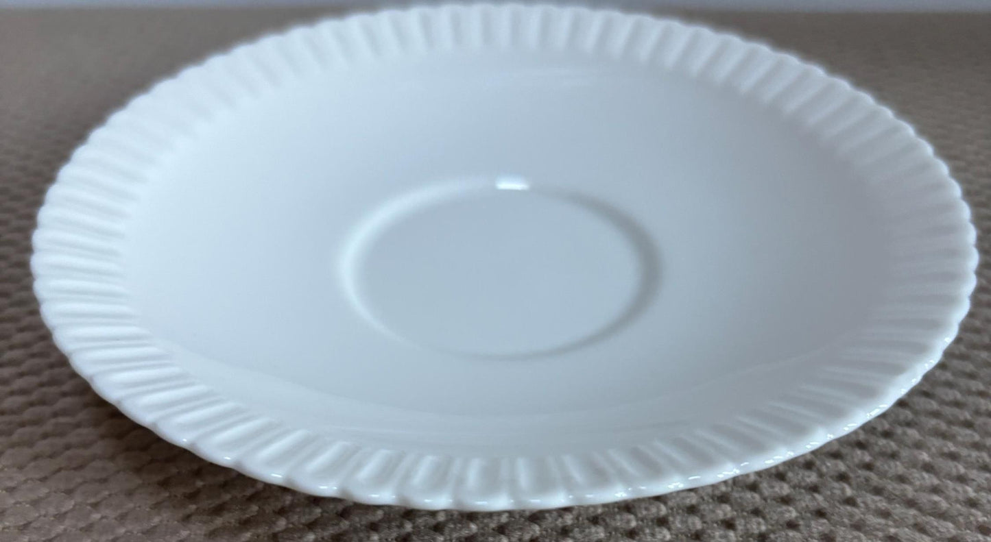 Vintage Shelledge White Etched Saucer Plate with Narrow Flutes Edging Syracuse China Lover Antiques and Vintage