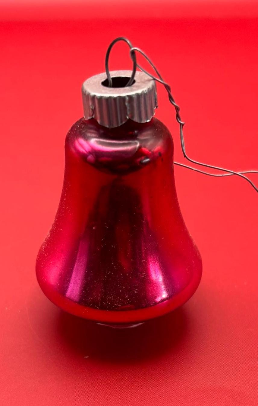 Vintage Red Bell Shaped Ornament Circle Circa 1940’s Lover Antiques and Vintage