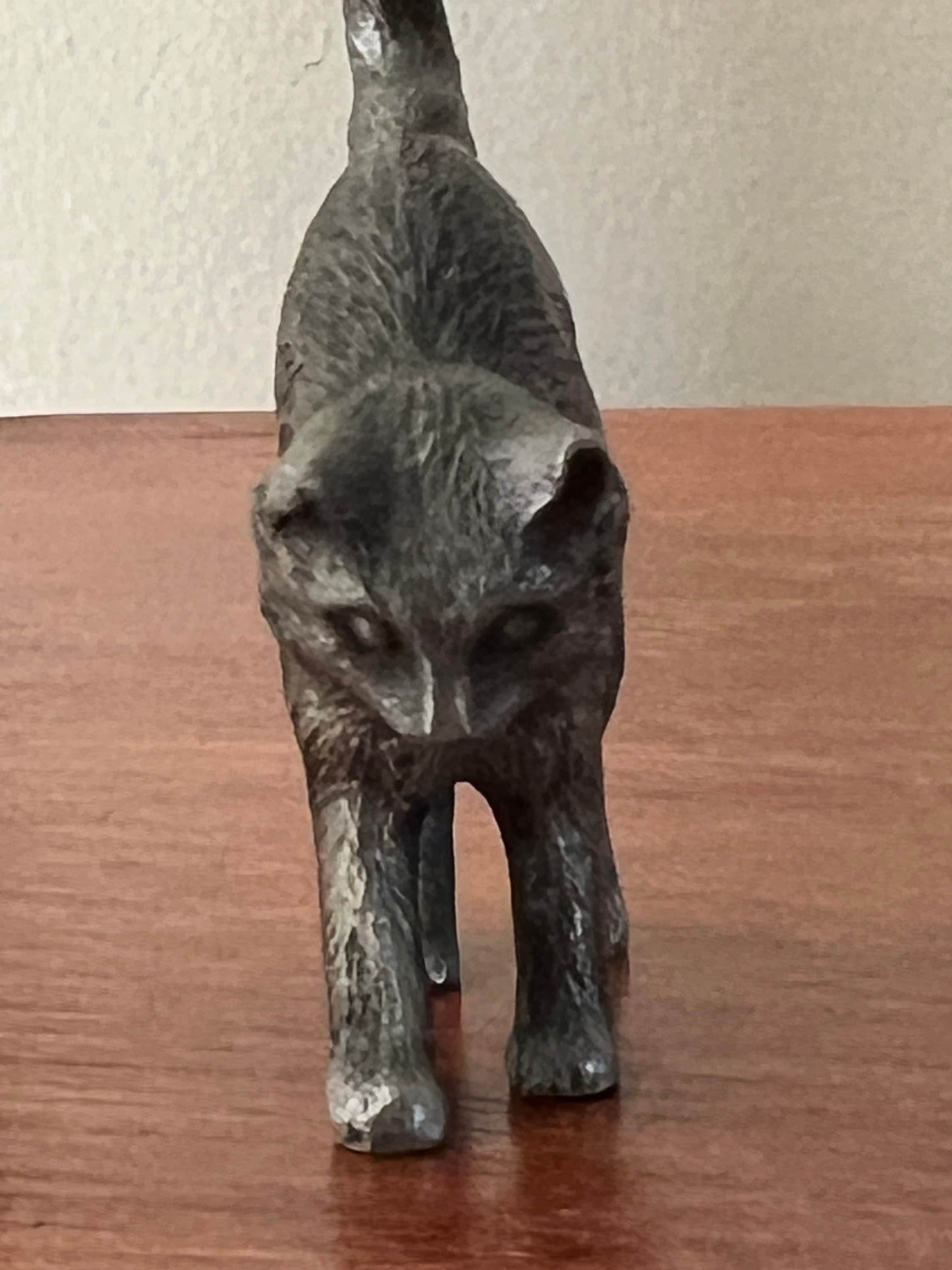 Vintage Pewter Cat Franklin Mint Figurine, House of Faberge Cat, Gray Cat Statue, Lover Antiques and Vintage