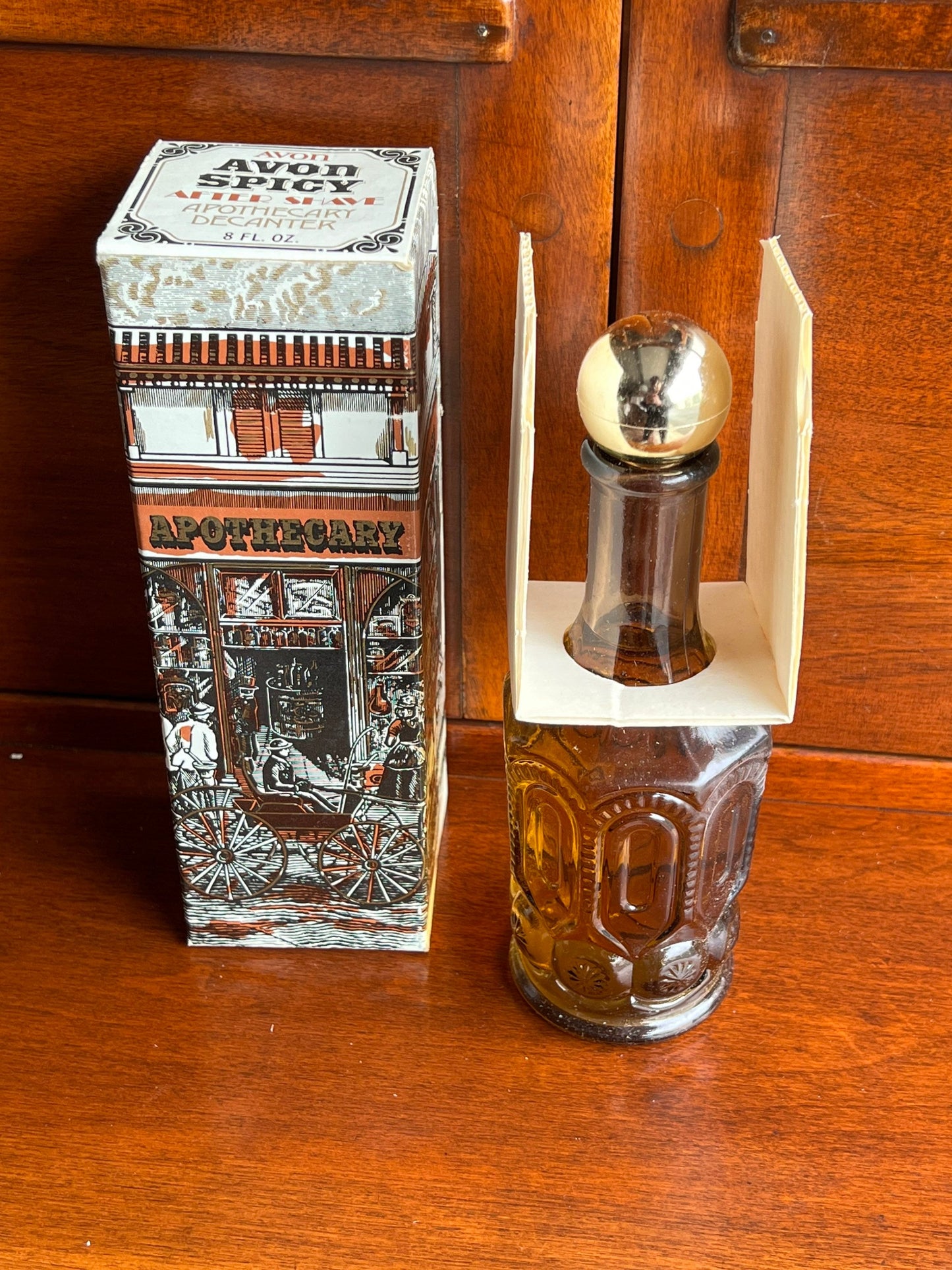 Vintage Avon Spicy After Shave Apothecary Decanter 8 fluid ounces original box full bottle Perfume Lover Antiques and Vintage