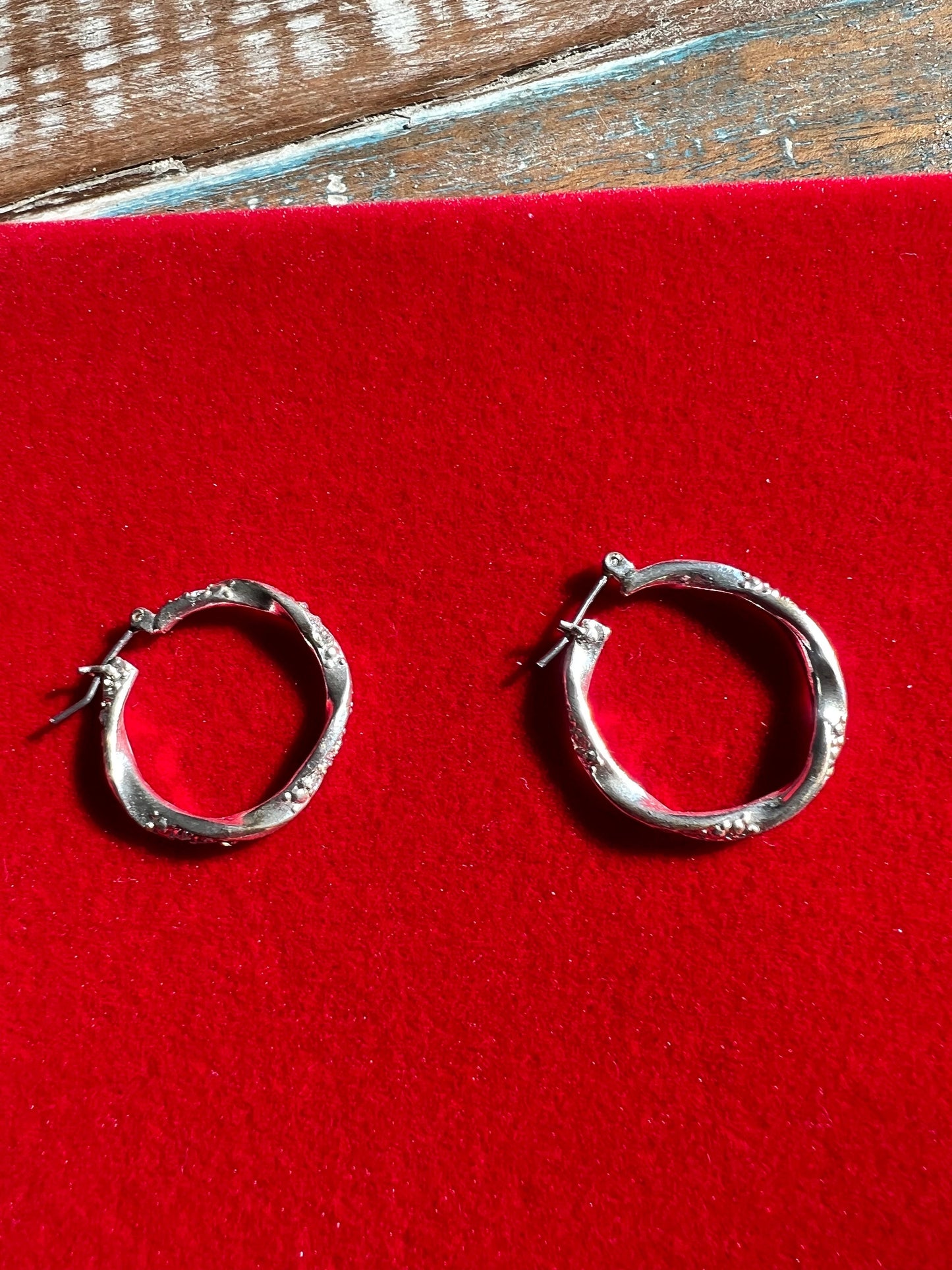 Vintage Silver Twisted Hoop Earrings: Swirl Twist Jewelry