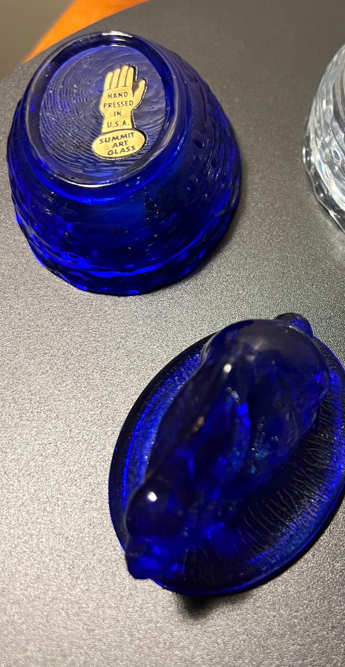 Vintage Cobalt Blue Rabbit on Nest Summit Art Russ Vogelsong Bunny with Lid Art Glass Rabbits Bunnies Lover Antiques and Vintage