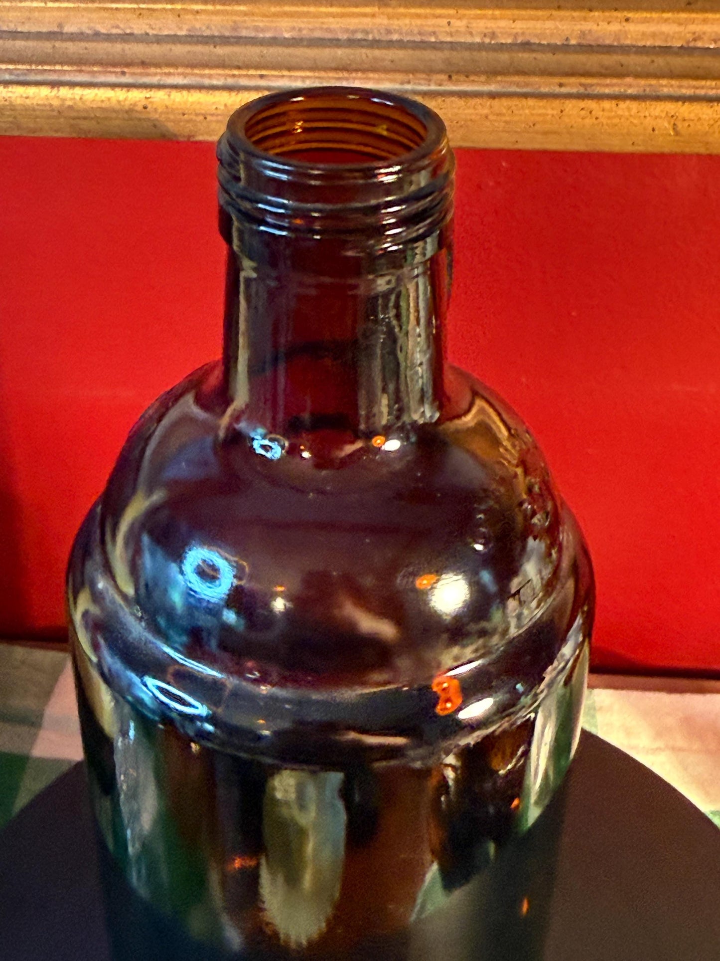 Vintage Amber Glass Growler Jug with Handle 32 oz Brown Beer Bottle Collectible