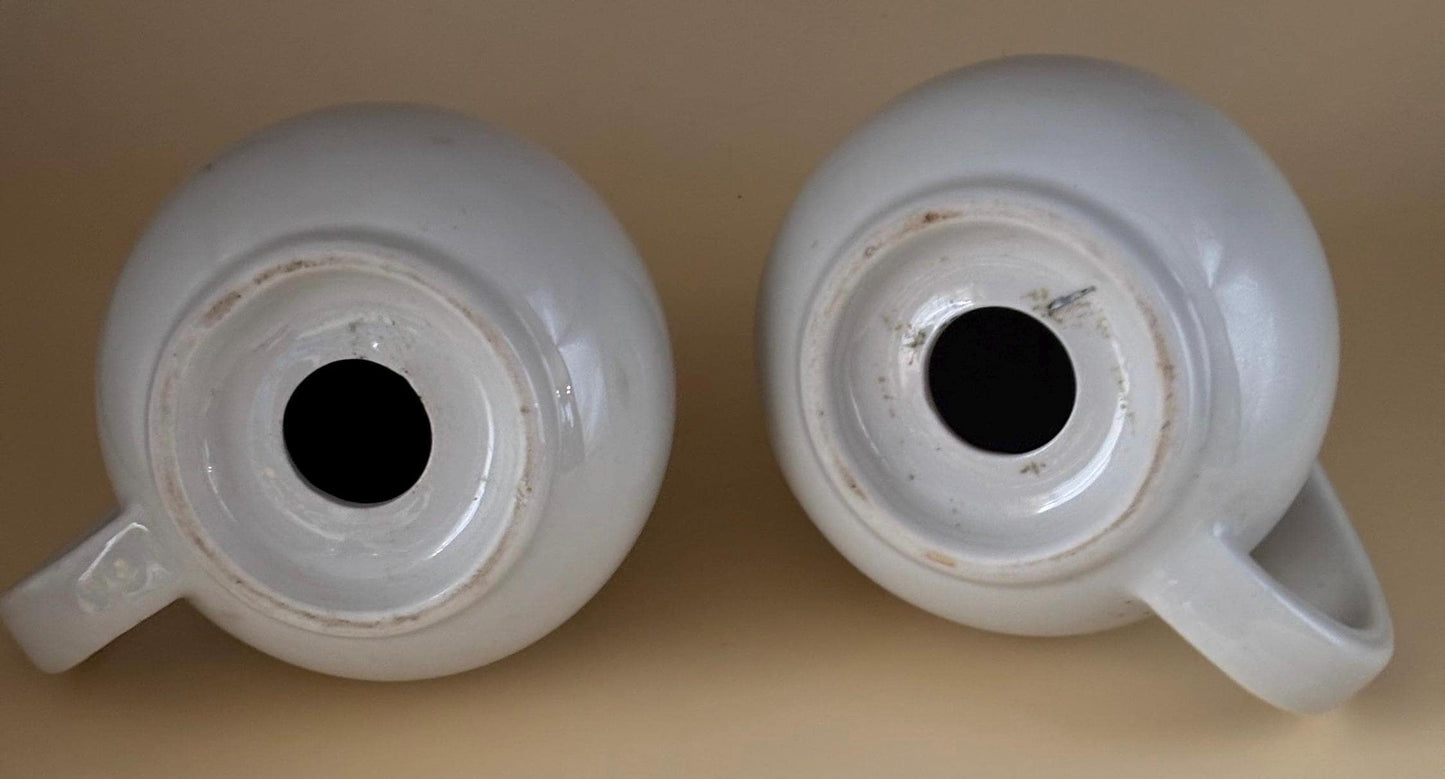 Hall China Salt & Pepper Shakers, Rose White Pattern, Porcelain Gift, Lover Antiques and Vintage