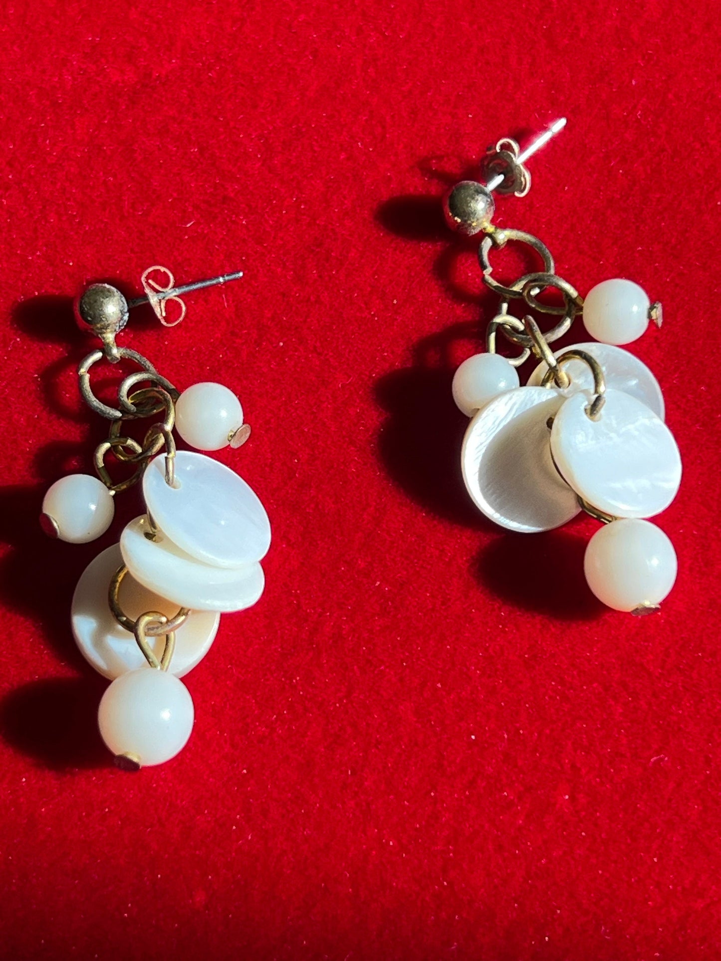Vintage Opalescent White Cha Cha Drop Earrings