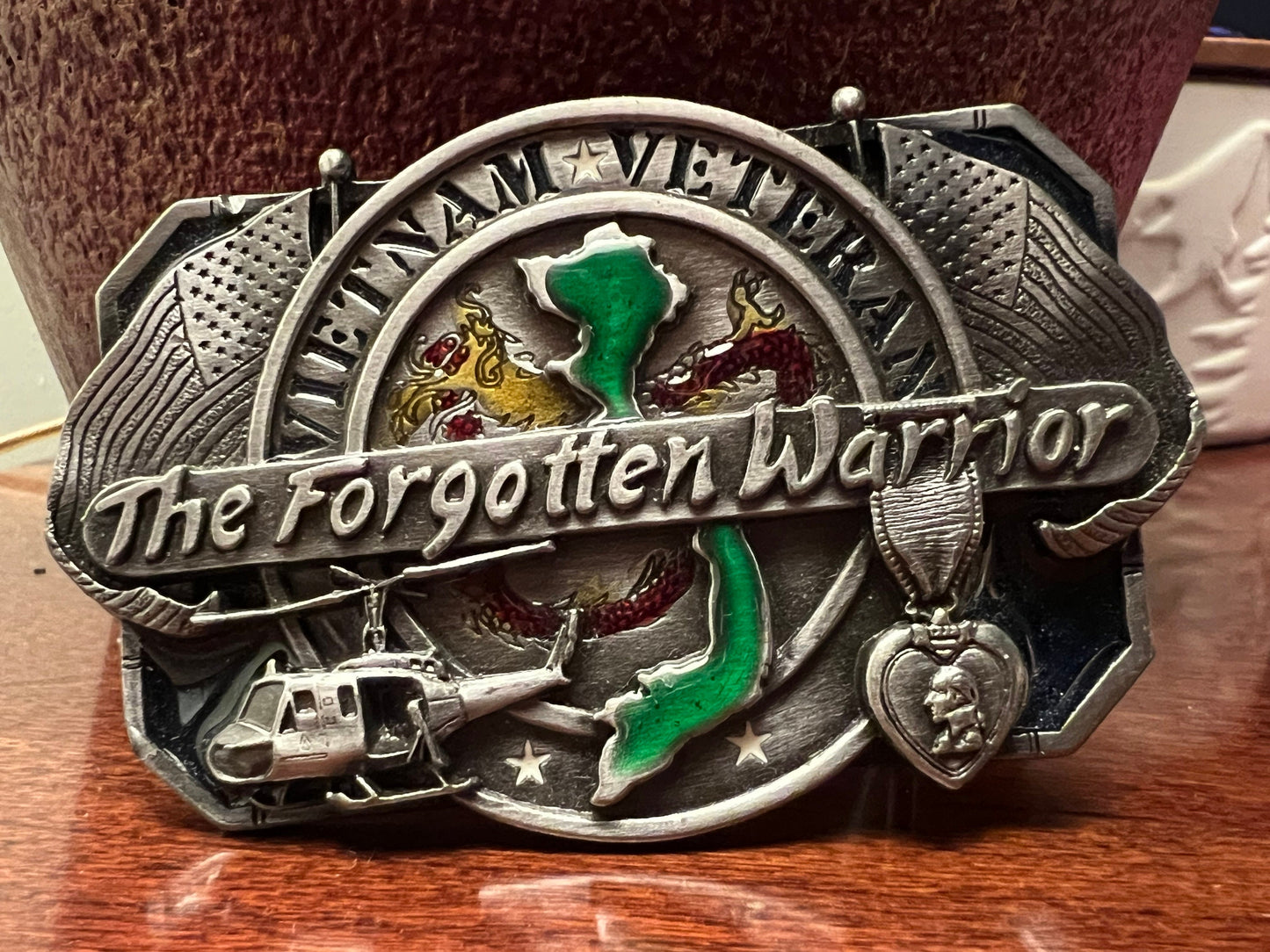 Vintage Siskiyou Vietnam Veteran Belt Buckle: The Forgotten Warrior