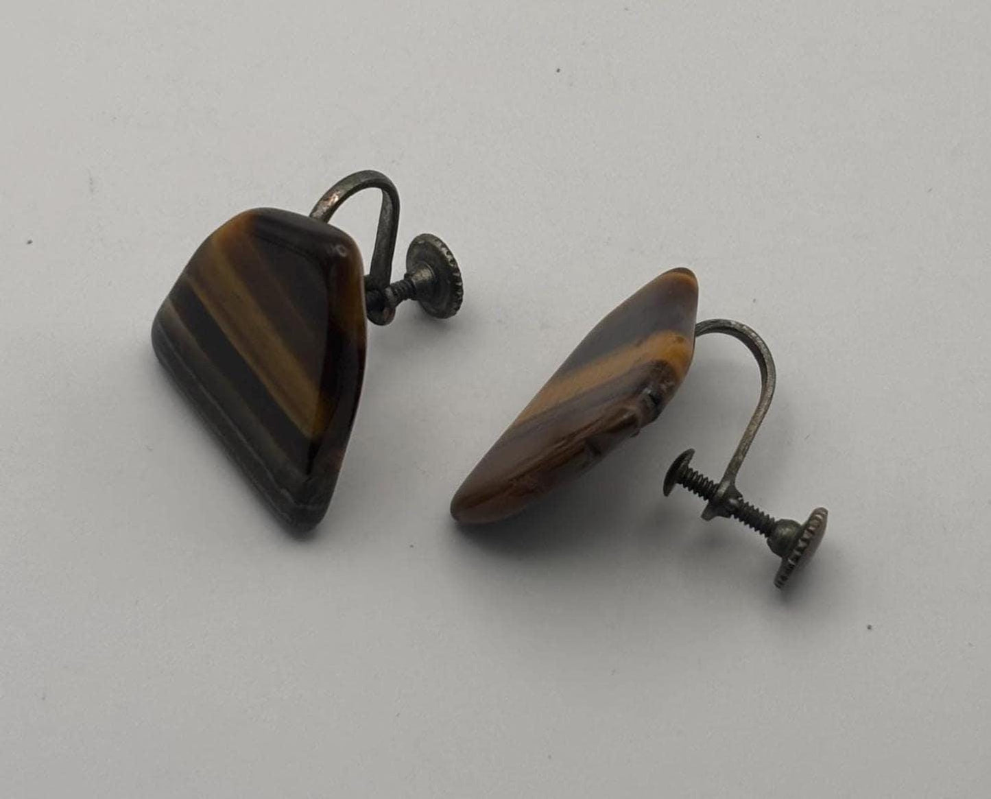 Vintage Tiger Eye Earrings, Unique Gift for Her, Handmade Tiger Eye Jewelry, Elegant Statement Earrings, Gift Idea for Lover