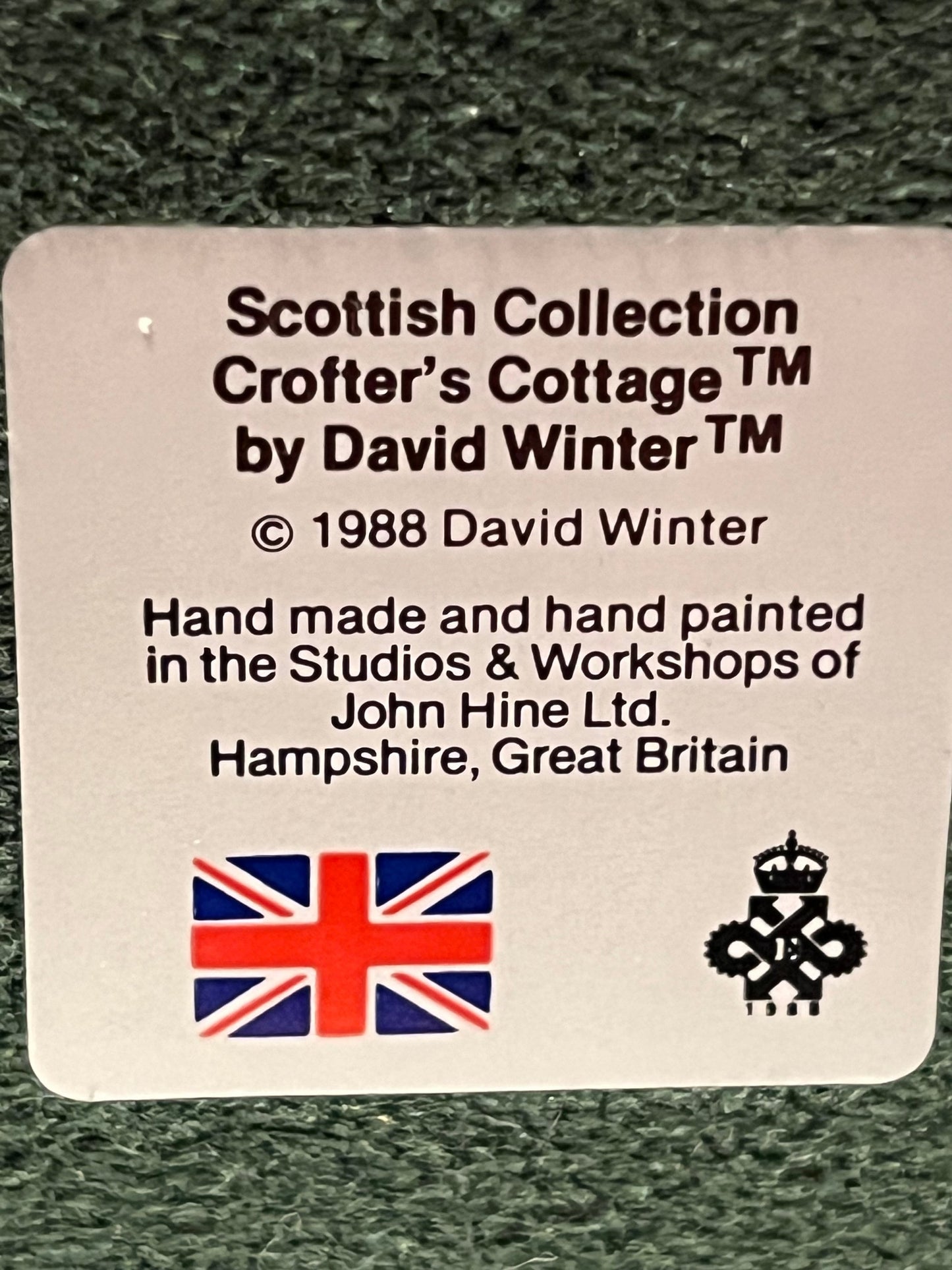Vintage David Winter Cottages Scottish Collection Crofter’s Cottage 1988 handmade hand painted Great Britain figurines David Hine
