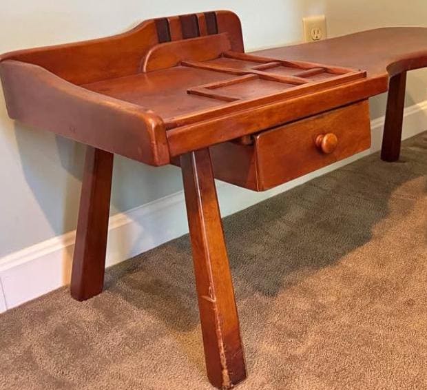 Cushman Colonial Creations Cobblers Bench Primitive Rustic Table Lover Antiques and Vintage