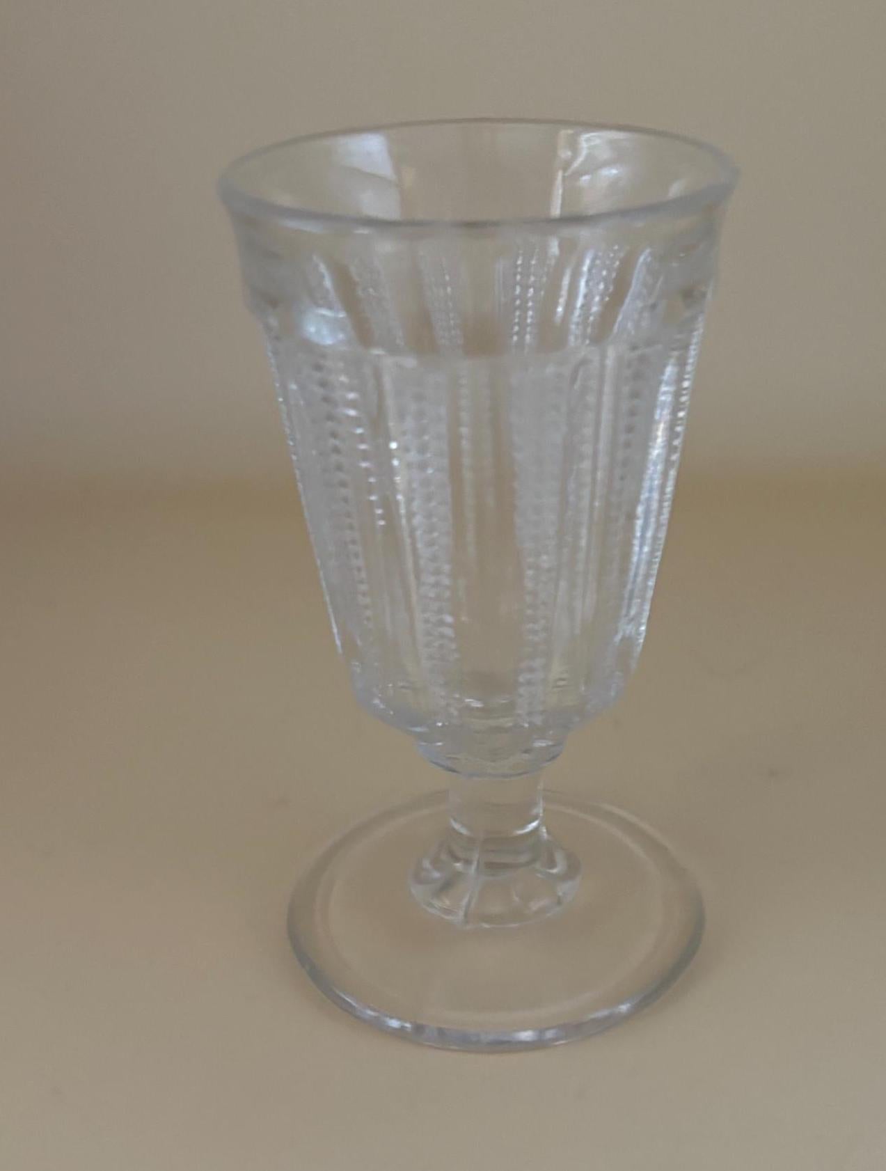 Antique Wine Glass EAPG Paneled Dewdrop Pattern Crystal Glass Footed Cup Lover Antiques and Vintage