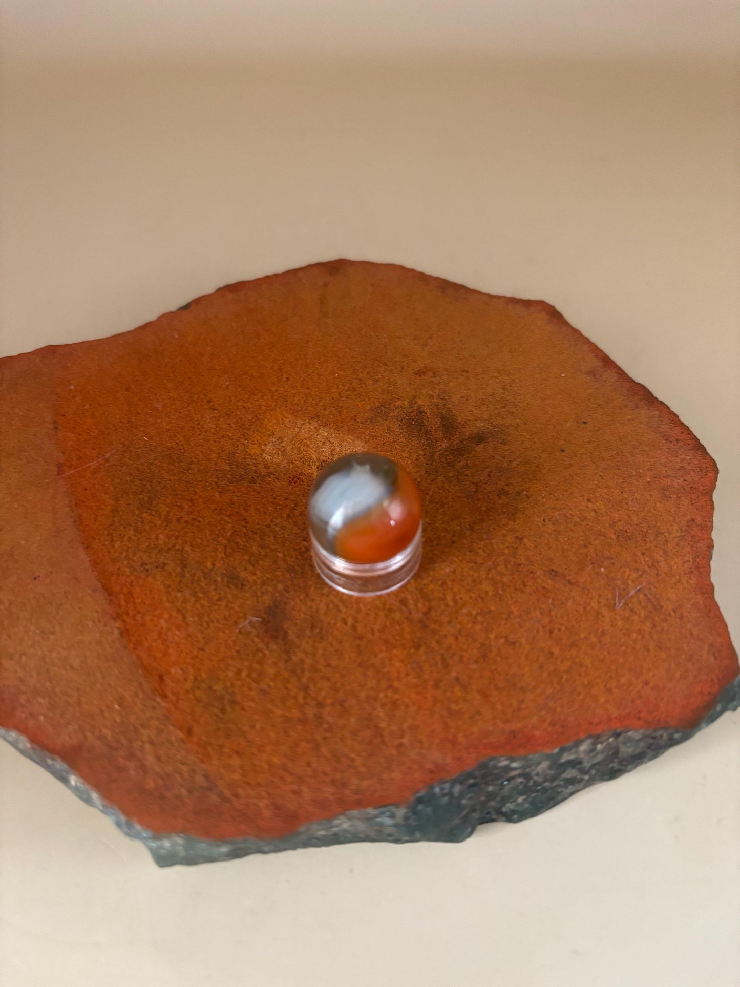 Vintage Vitro Blackline All Red Glass Marble Lover Antiques and Vintage