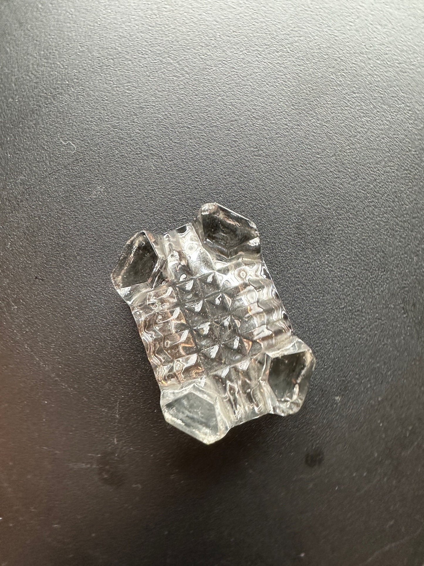Vintage Clear Cut Glass Footed Dish: Rectangular Toothpick Holder
