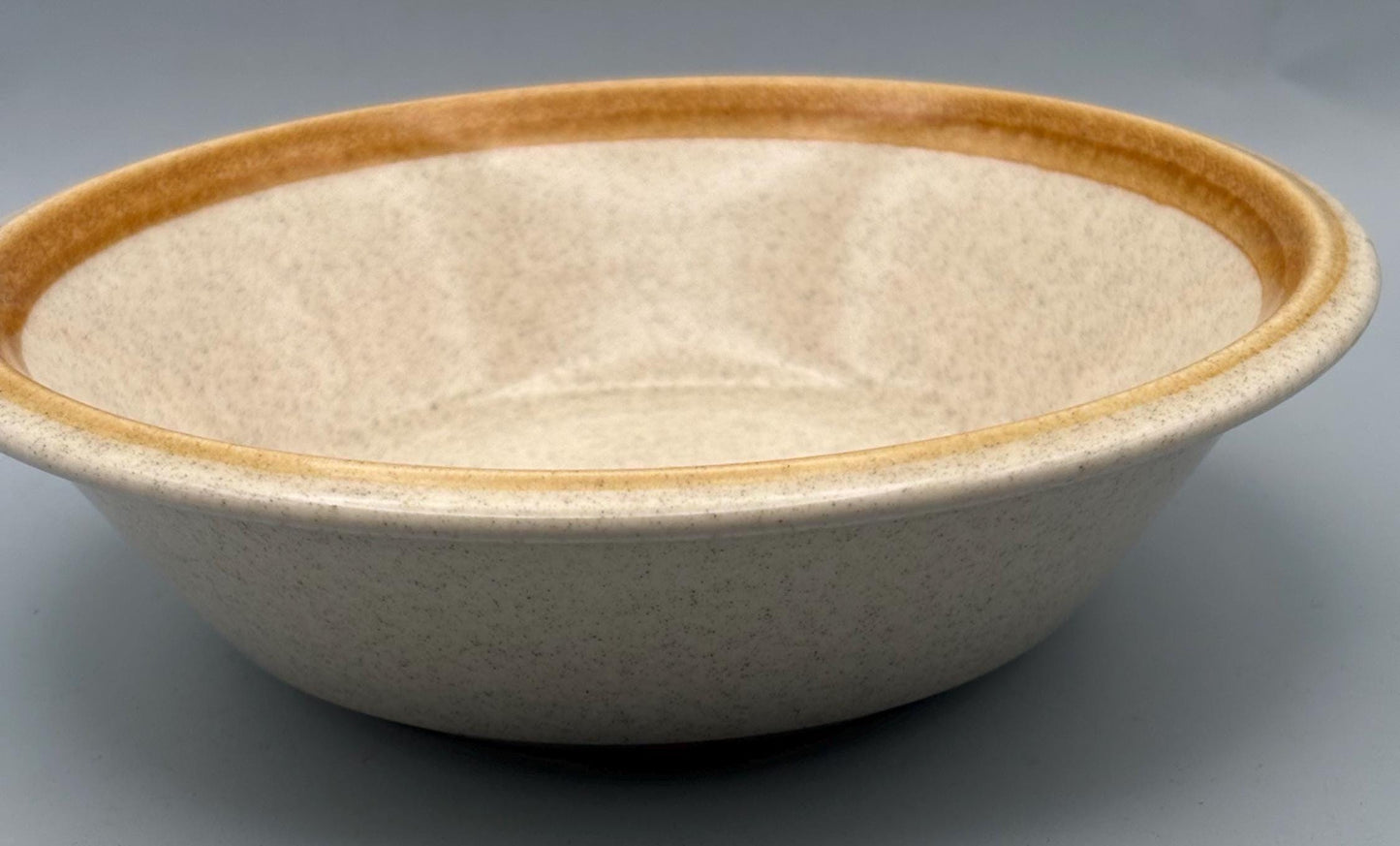 Vintage Mikasa Bowl Salad Soup Bowls Stone Manor Stoneware Tan Speckle With Brown Trim Ceramic Cereal Bowl Lover Antiques and Vintage