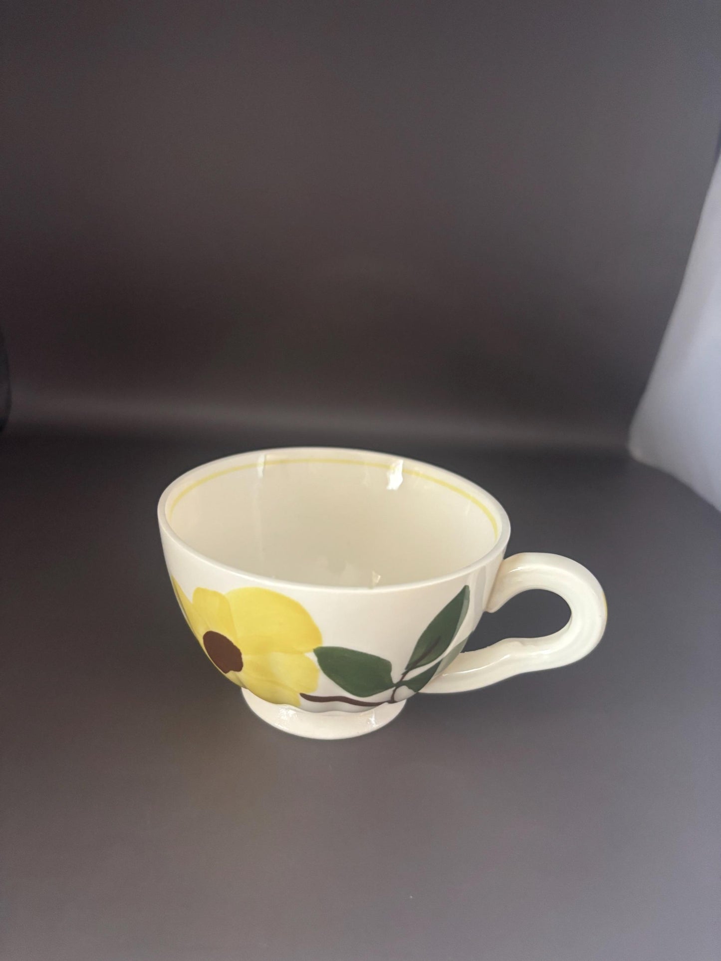 Blue Ridge Southern Potteries Footed Cup, Coffee Mug, Yellow Nocture Teacup, Lover Antiques and Vintage