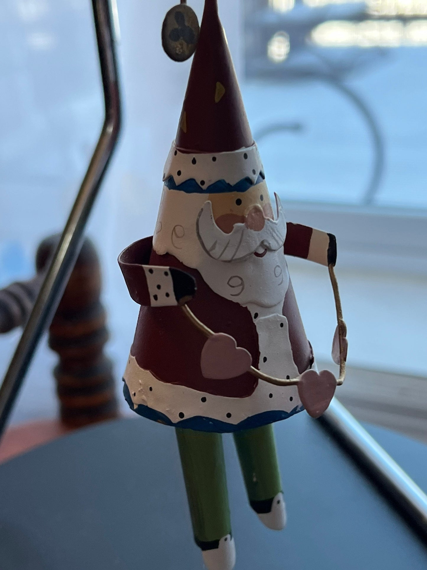 Vintage Santa Claus Hanging Ornament Figurine, Christmas Ornaments Old St. Nicholas St. Nick Vintage Art Dangling Legs, Lover Antiques