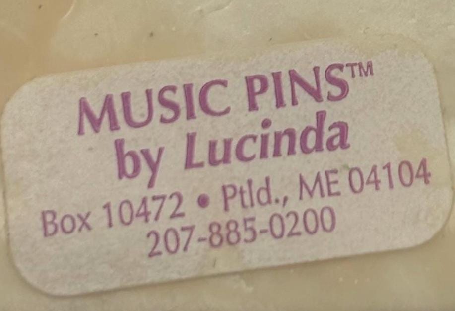Vintage Lucinda Music Pin: Lover Antiques Collectible