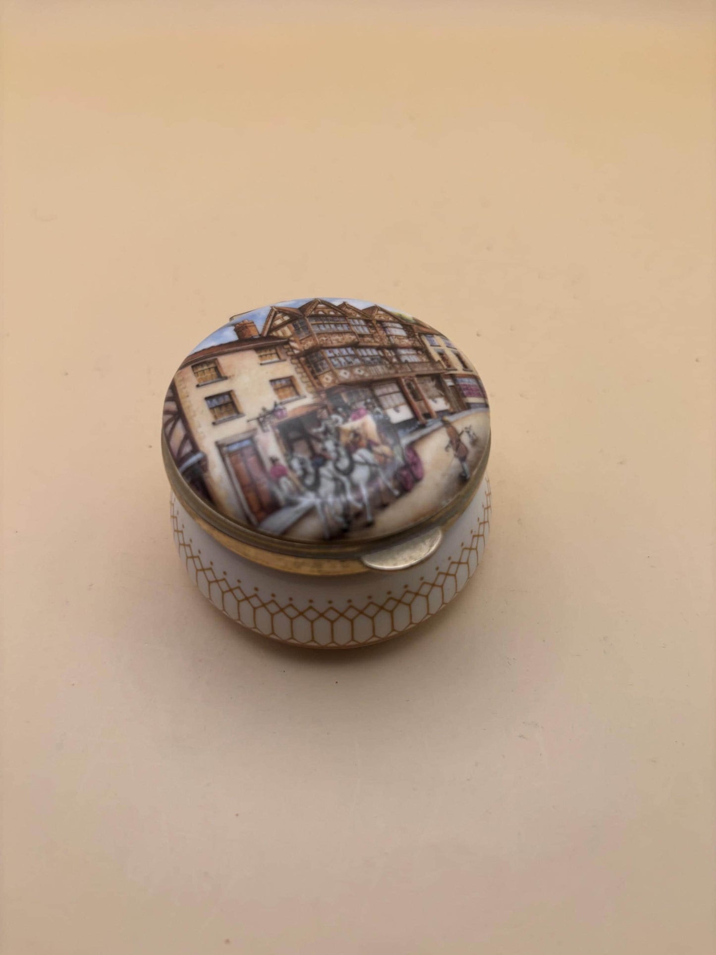Vintage Ayshford Fine Bone China Trinket Box Staffordshire England Hinged Box Lover Antiques and Vintage