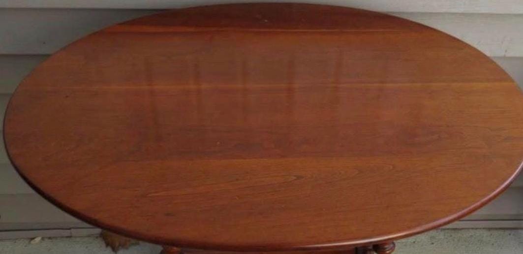 Vintage Stickley Oval Side Table, Cherry Wood Signed Stickley No. 4
