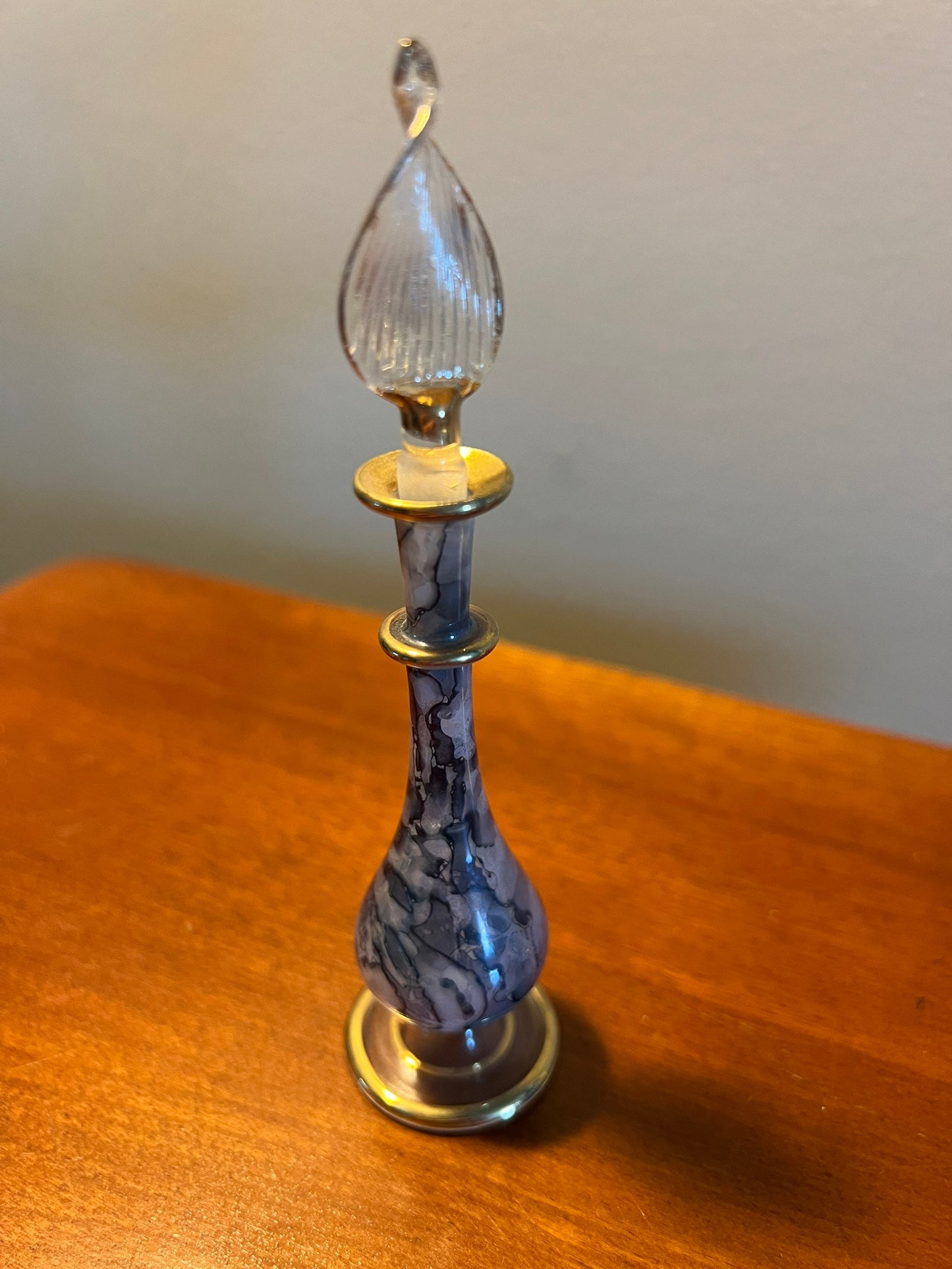Vintage Gold Lined Glass Perfume Bottle Collection - Set of 6