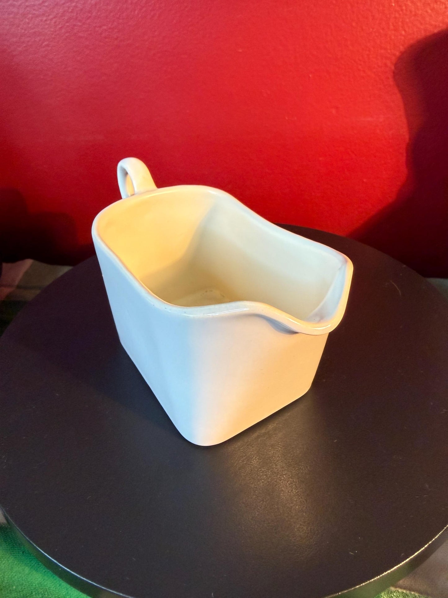 Vintage Franciscan White Ceramic Creamer Gravy Dish Mid Century Modern Kitchenware