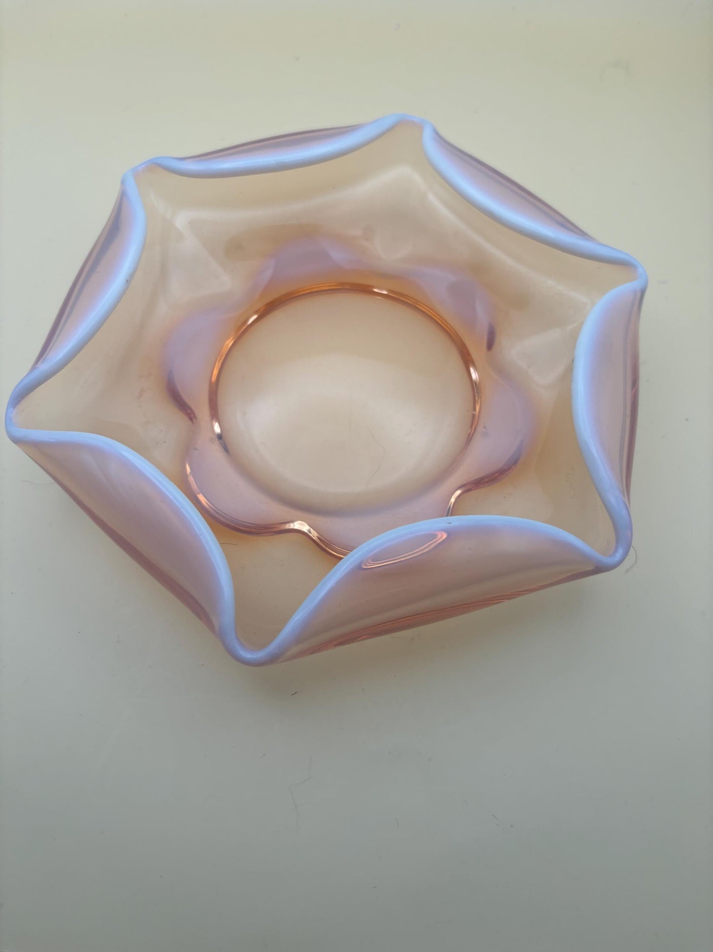 Vintage Fenton Pink Opalescent Vase Cranberry Dish Lover Antiques and Vintage