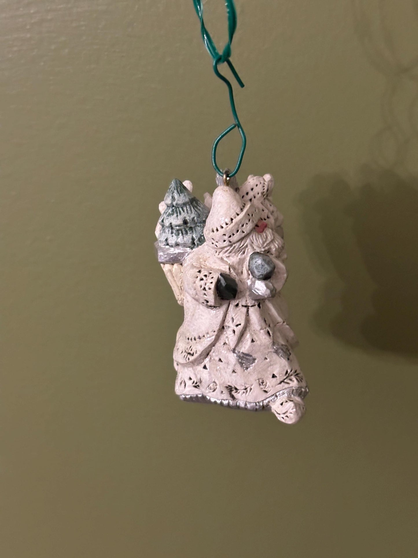Vintage Pam Schifferl Santa Hand Painted Santa Ornament Lover Antiques and Vintage