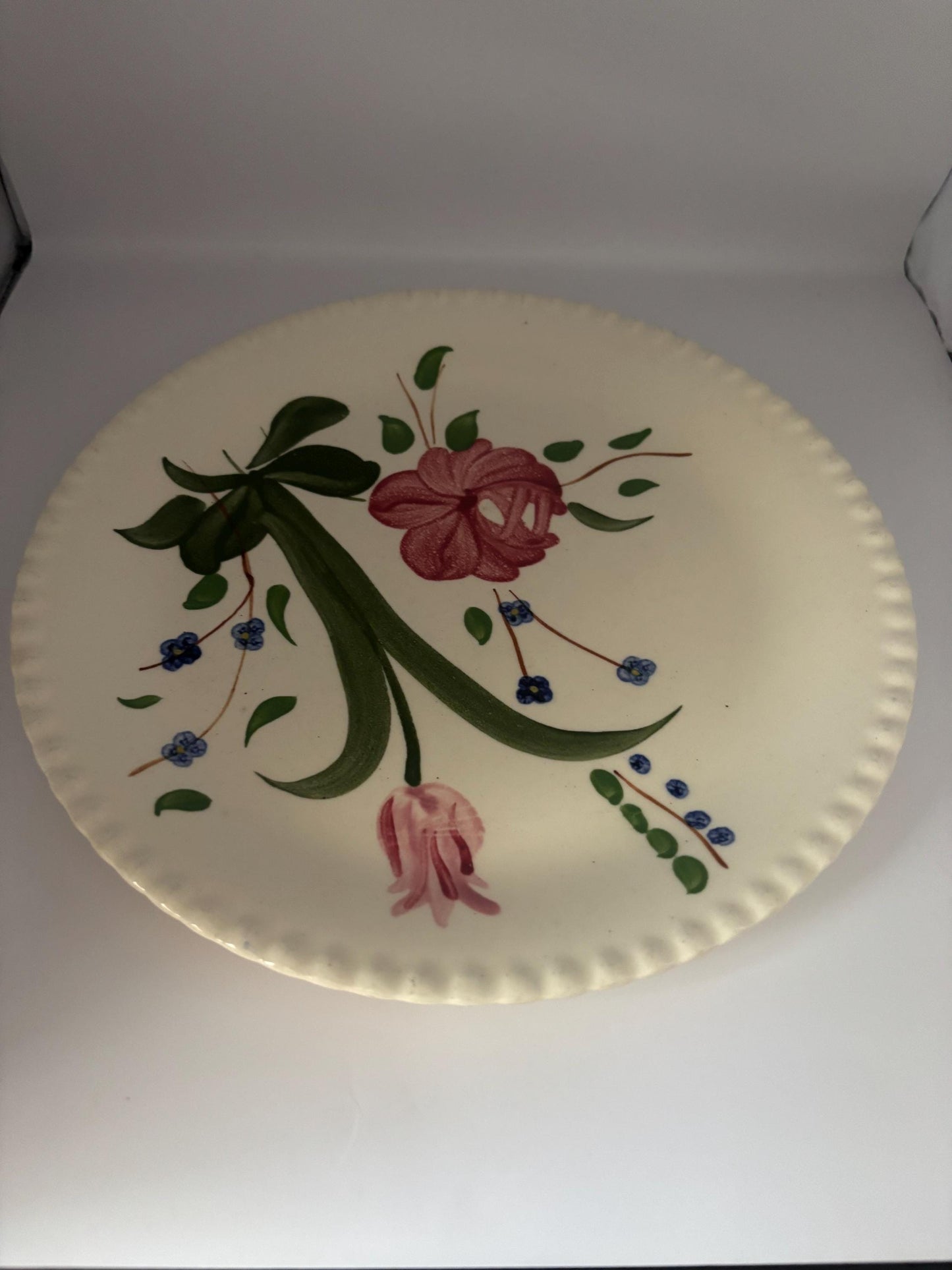Blue Ridge Blue Bell Bouquet Plate, by Southern Pottery, Circa 1930's, Lover Antiques and Vintage