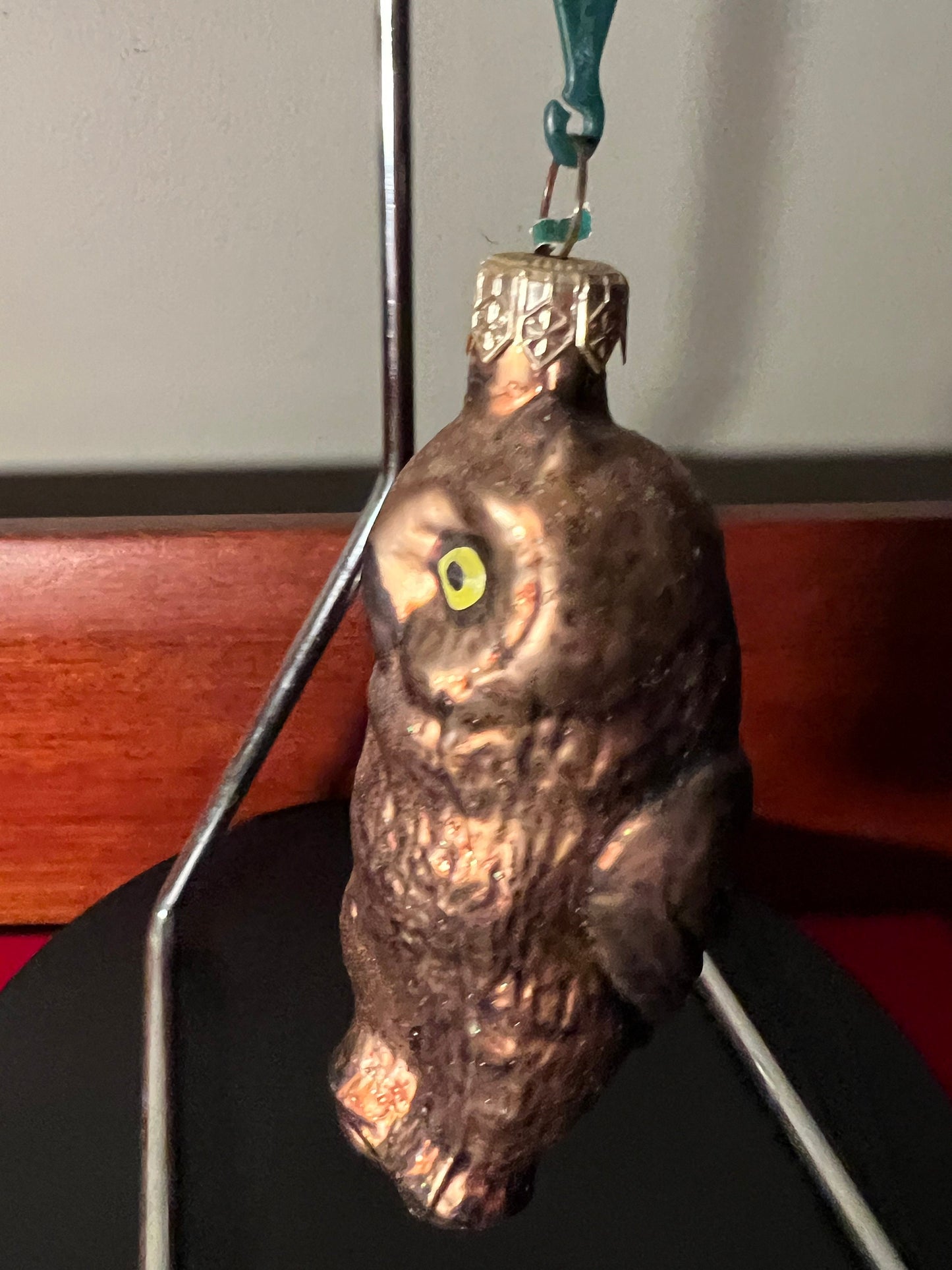 Vintage Hand Blown Glass Owl Ornament - Made in Germany
