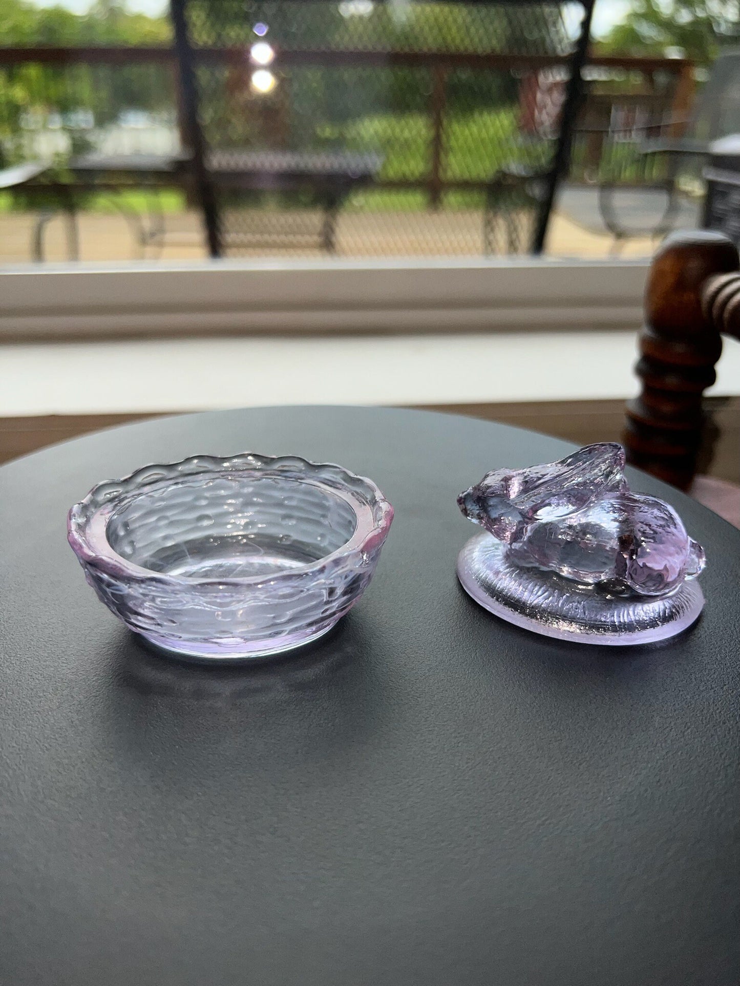 Vintage Rabbit Alexandrite Covered Dish Nesting Pink Glass Bunny Candy Dish Summit Art Russ Vogelsong Hand Pressed Figurines Lover Antiques