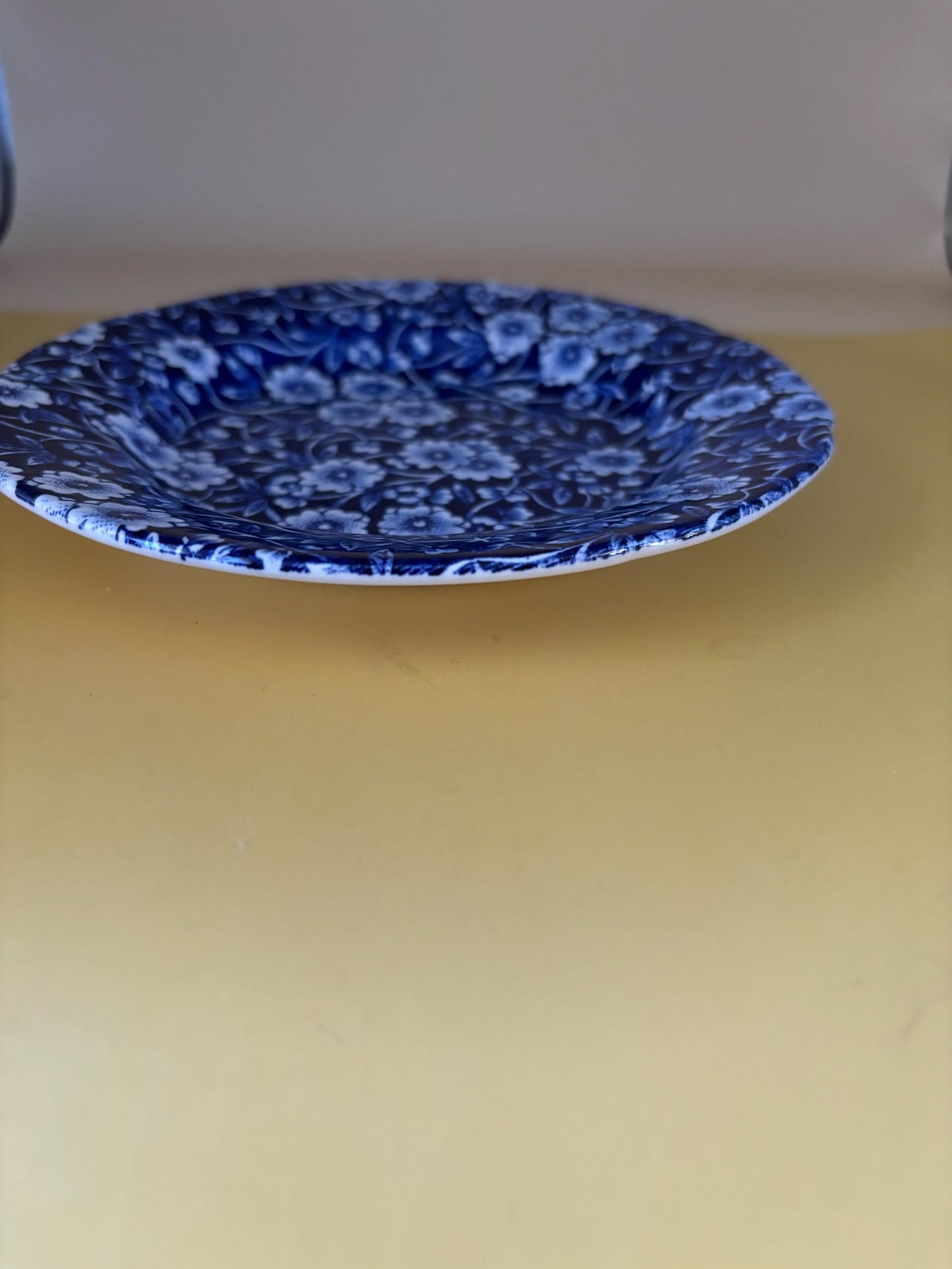 Vintage CALICO Blue Flower Bread and Butter Plates Royal Crownford Ironstone England Blue and White Floral Transferware Lover Antiques
