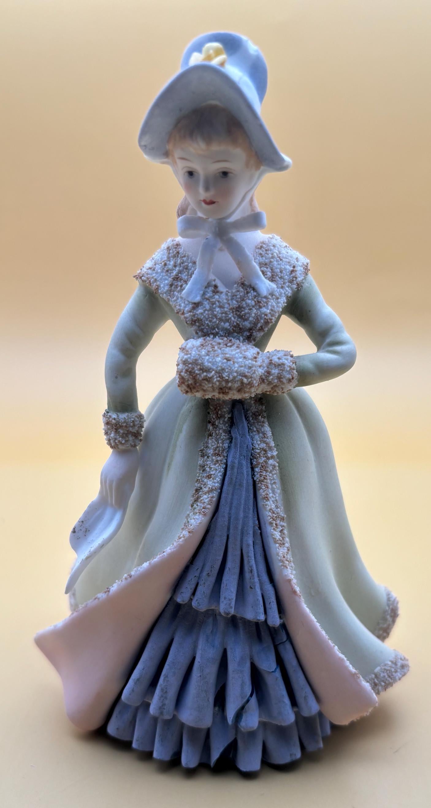 Vintage Lefton Victorian Woman Hand Painted Porcelain Figurines Japanese Lover Antiques and Vintage