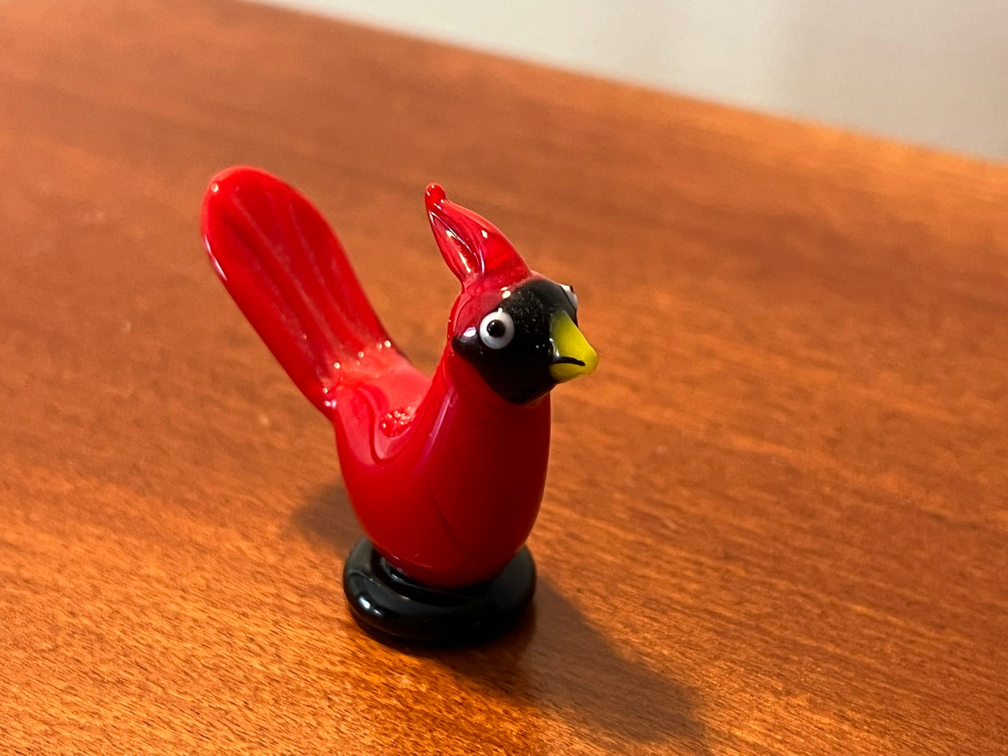 Vintage Red Cardinal mini small collectible glass art bird figure figurine Lover Antiques and Vintage