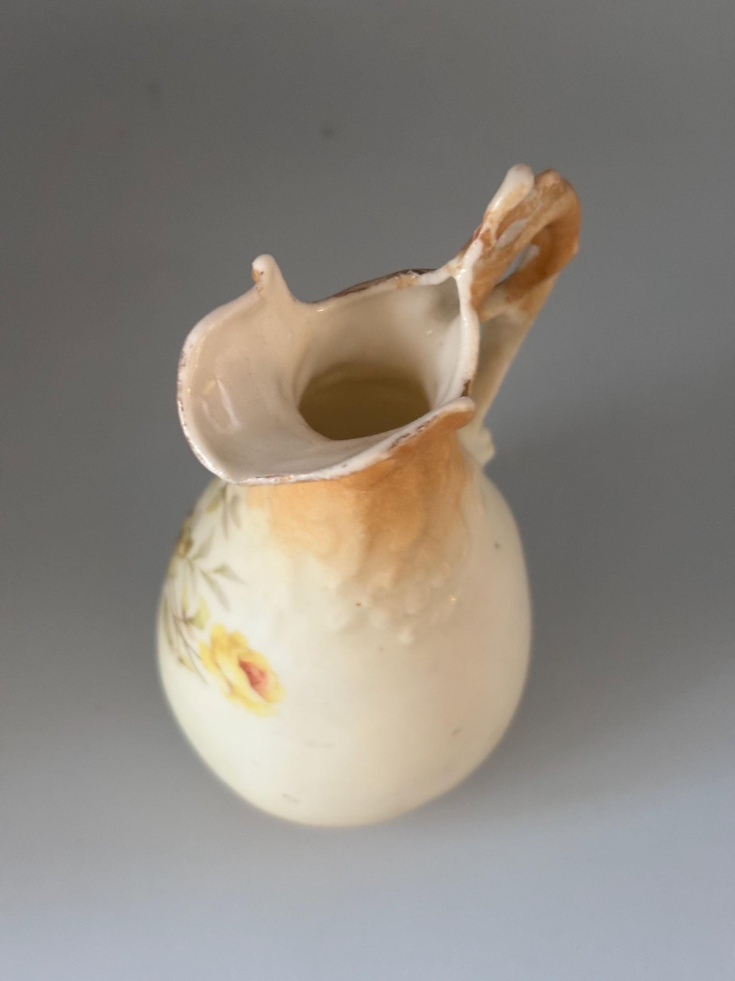 Antique Hand Painted Porcelain Pitcher or Ewe, Numbered Vase