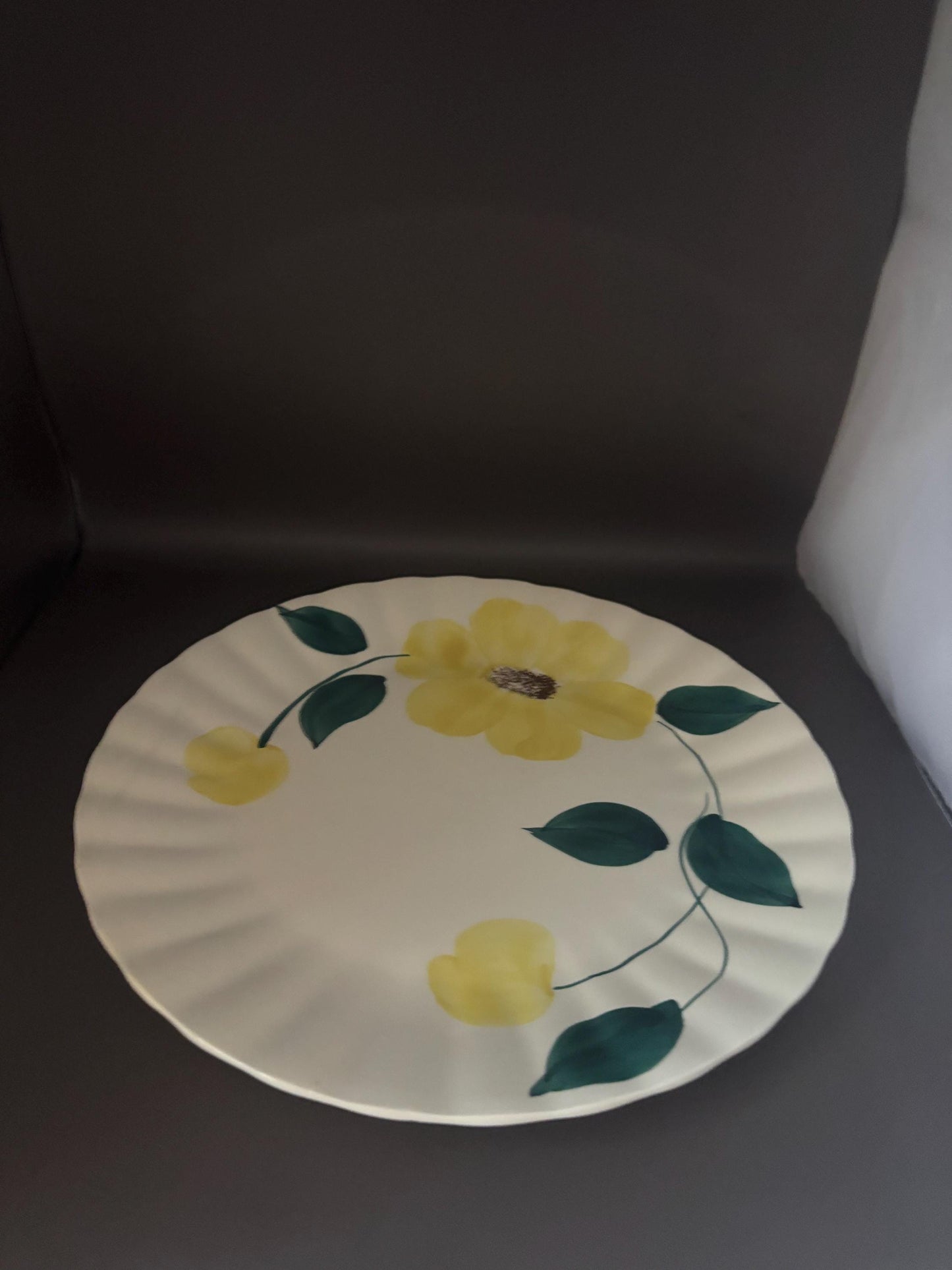 Blue Ridge Southern Potteries Dinner Plate, Ridge Daisy Yellow Flower Design, Lover Antiques and Vintage